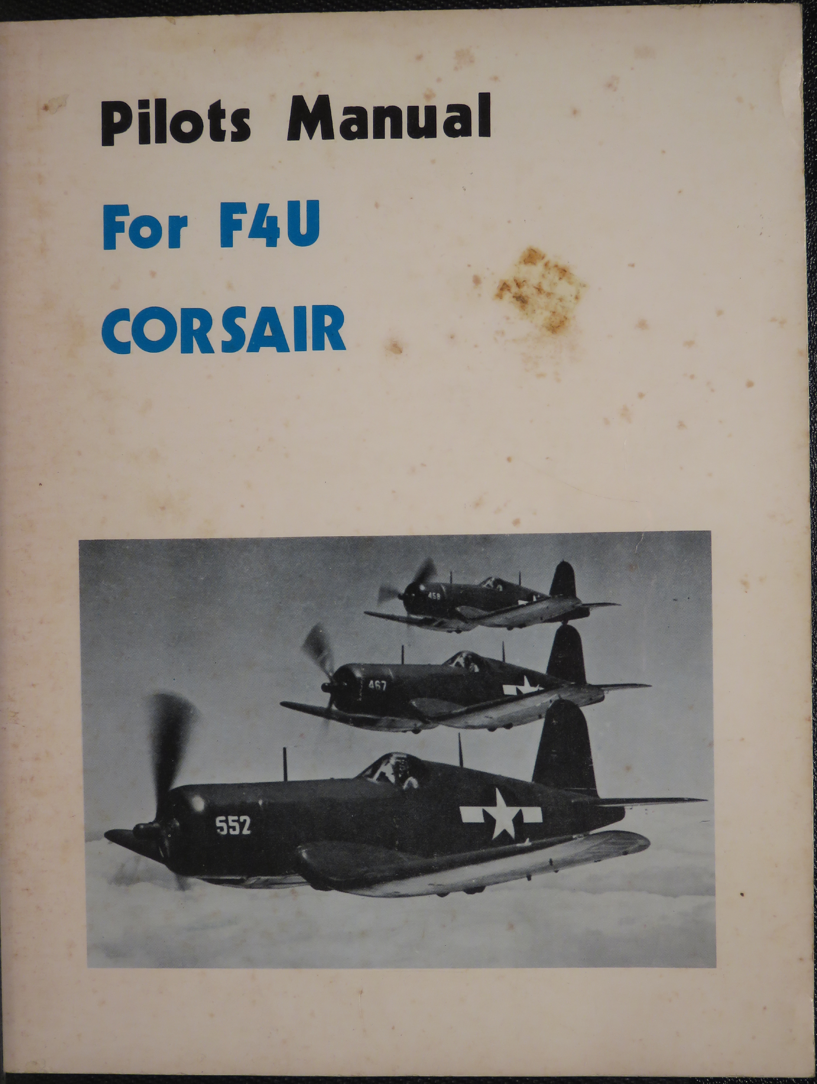 Sample page 1 from AirCorps Library document: Pilots Manual for the F4U Corsair