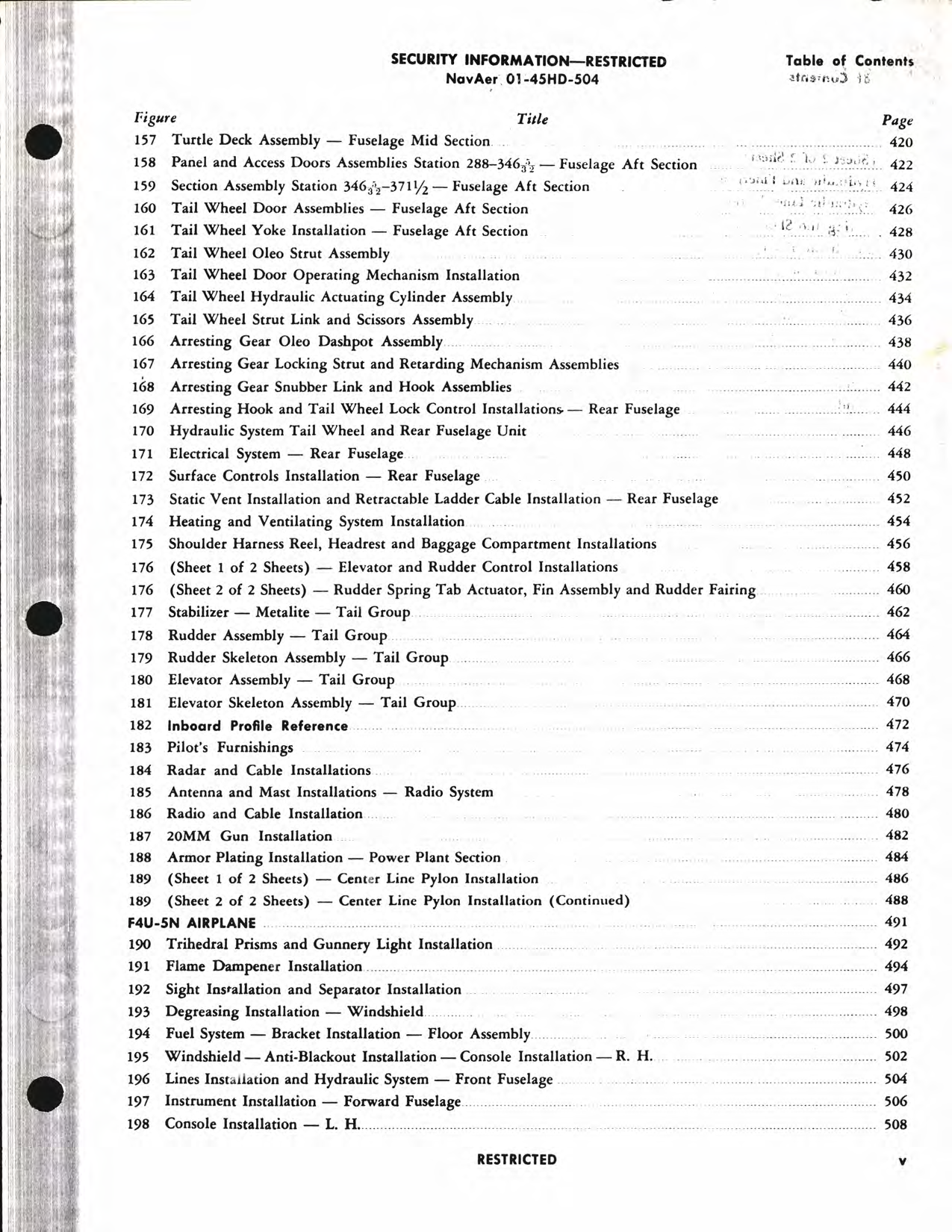 Sample page 7 from AirCorps Library document: Illustrated Maintenance Parts List for F4U-5, -5N, -5NL and -5P Aircraft