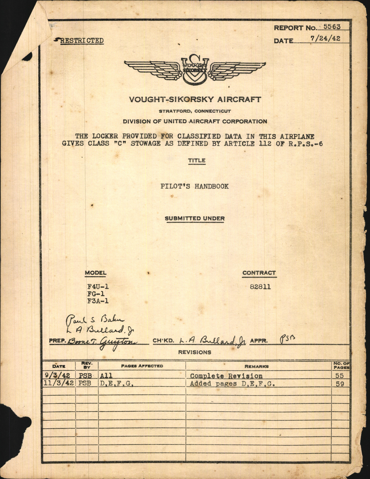 Sample page 5 from AirCorps Library document: Pilot's Handbook for F4U-1 Aircraft