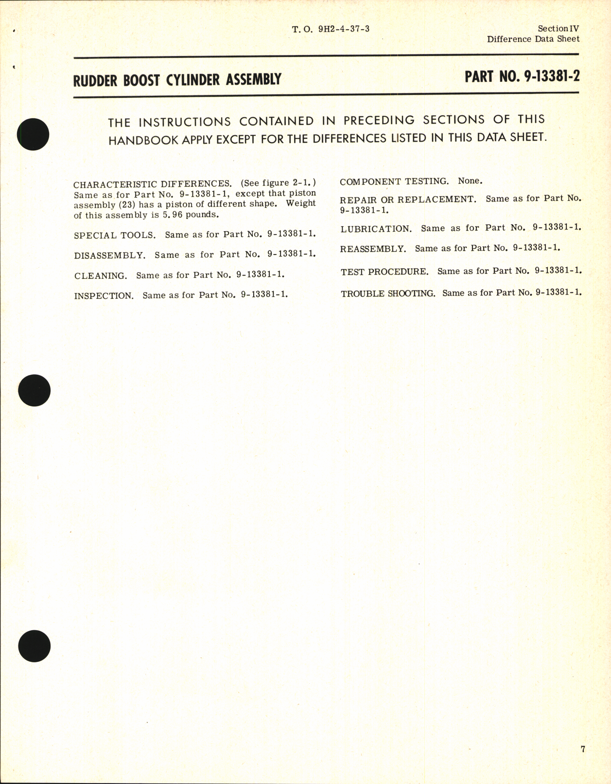 Sample page 7 from AirCorps Library document: Overhaul Instructions for Rudder Boost Cylinder Assemblies