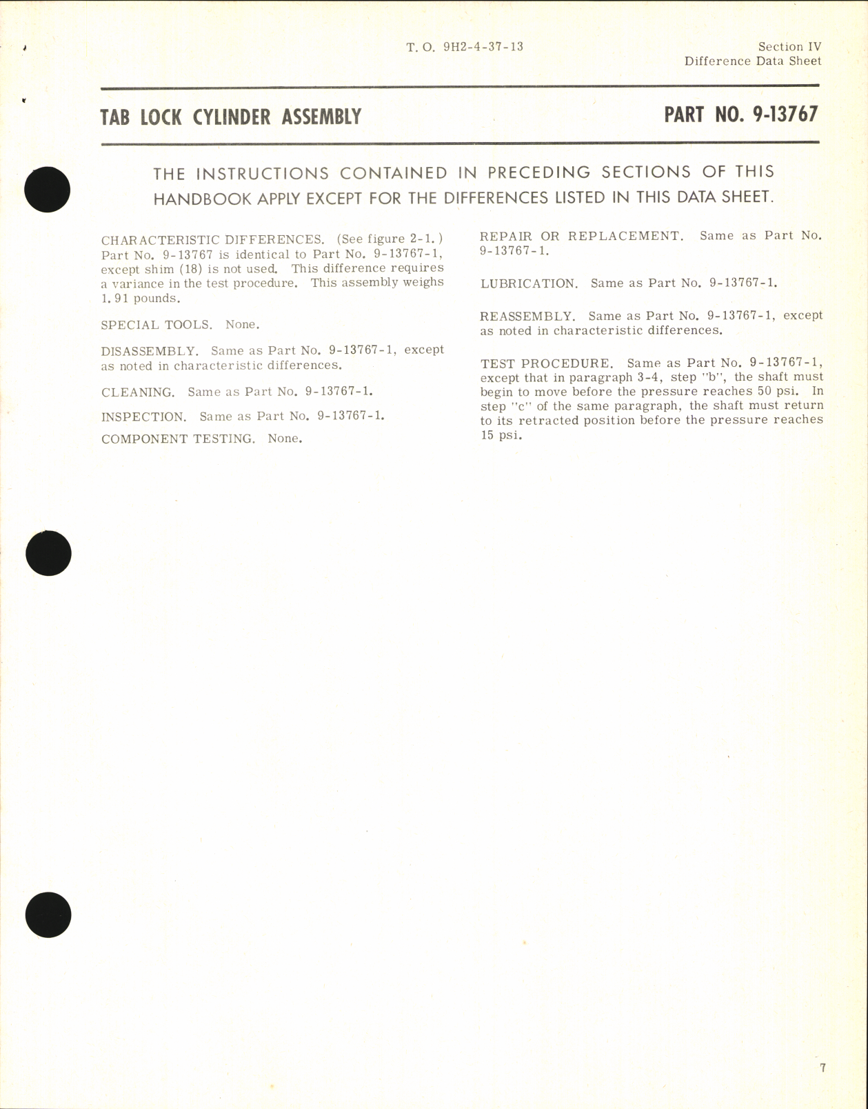 Sample page 7 from AirCorps Library document: Overhaul Instructions for Tab Lock Cylinder Assemblies