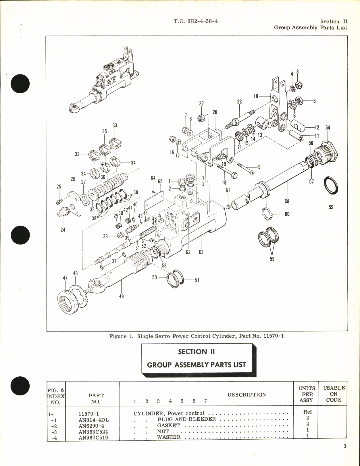 Sample page 5 from AirCorps Library document: Illustrated Parts Breakdown for Single Servo Power Control cylinder Part No. 11570-1
