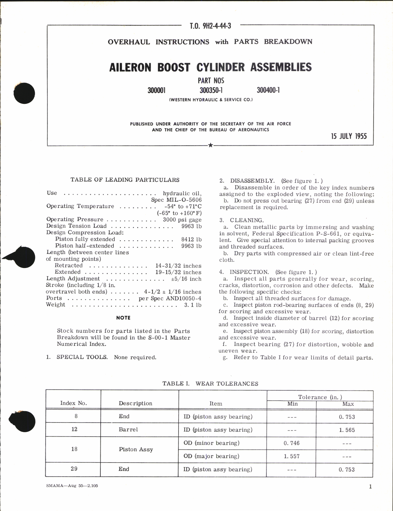 Sample page 1 from AirCorps Library document: Overhaul Instructions with Parts Breakdown for Aileron Boost Assemblies