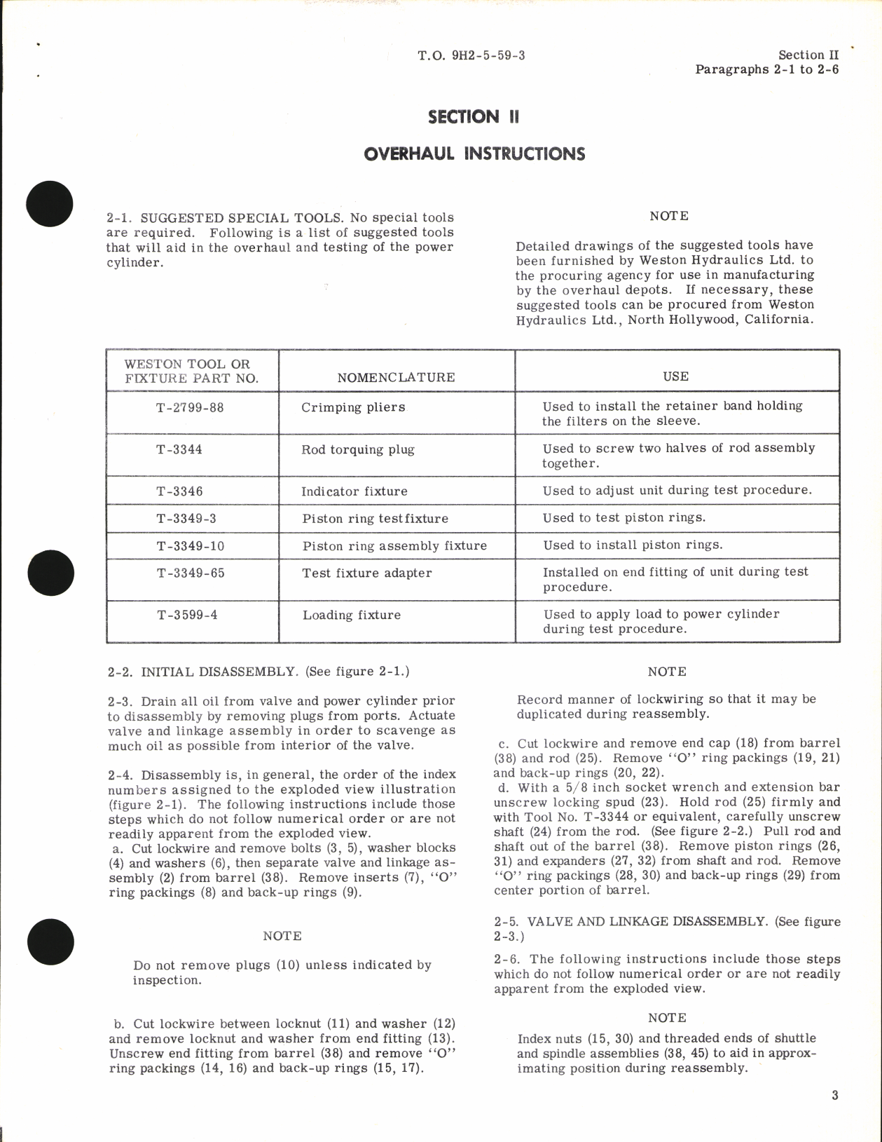 Sample page 5 from AirCorps Library document: Overhaul Instructions for Hydraulic Tandem power cylinder Part No. 11590-6