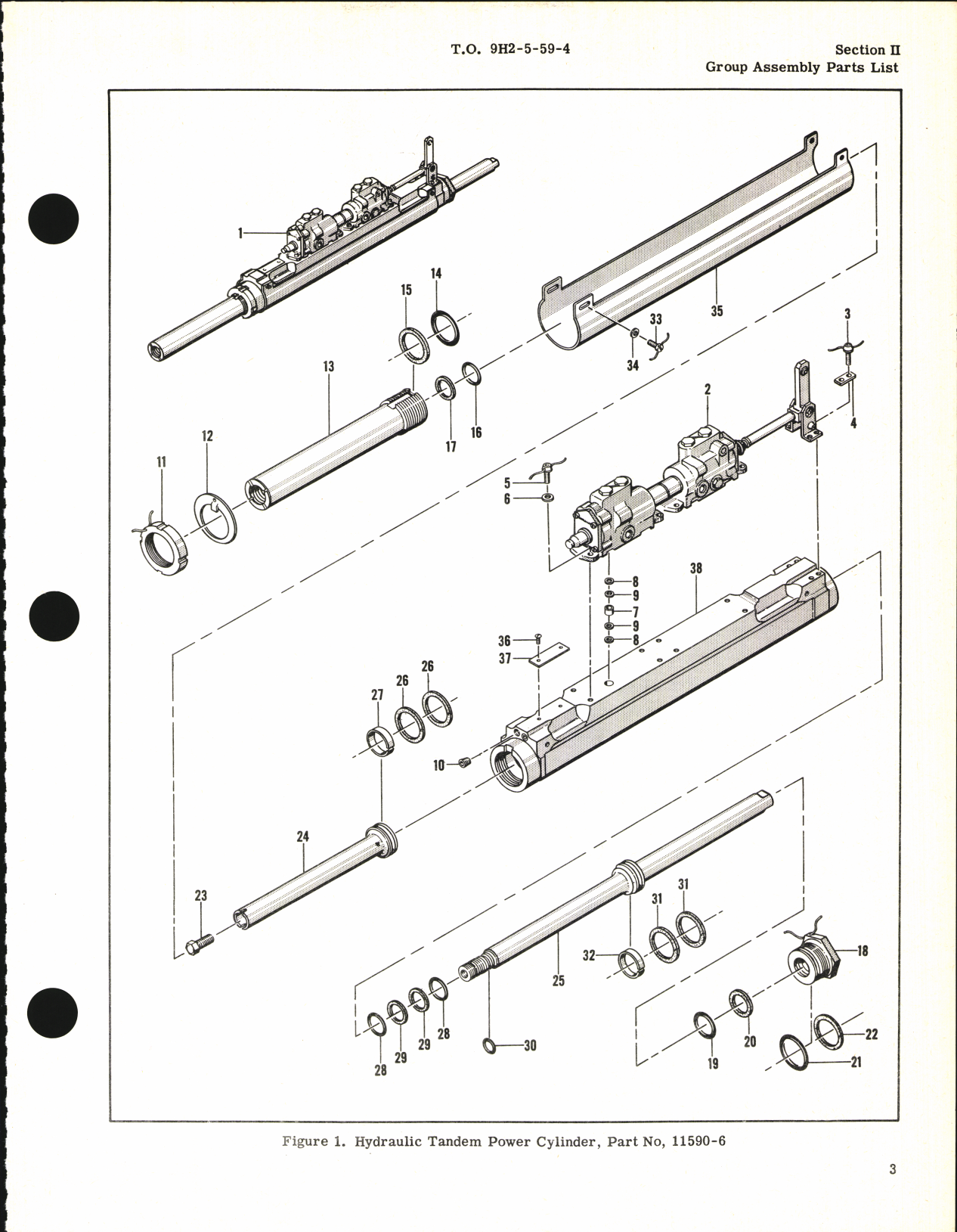 Sample page 5 from AirCorps Library document: Illustrated Parts Breakdown for Hydraulic Tandem Power Cylinder Part No. 11590-6