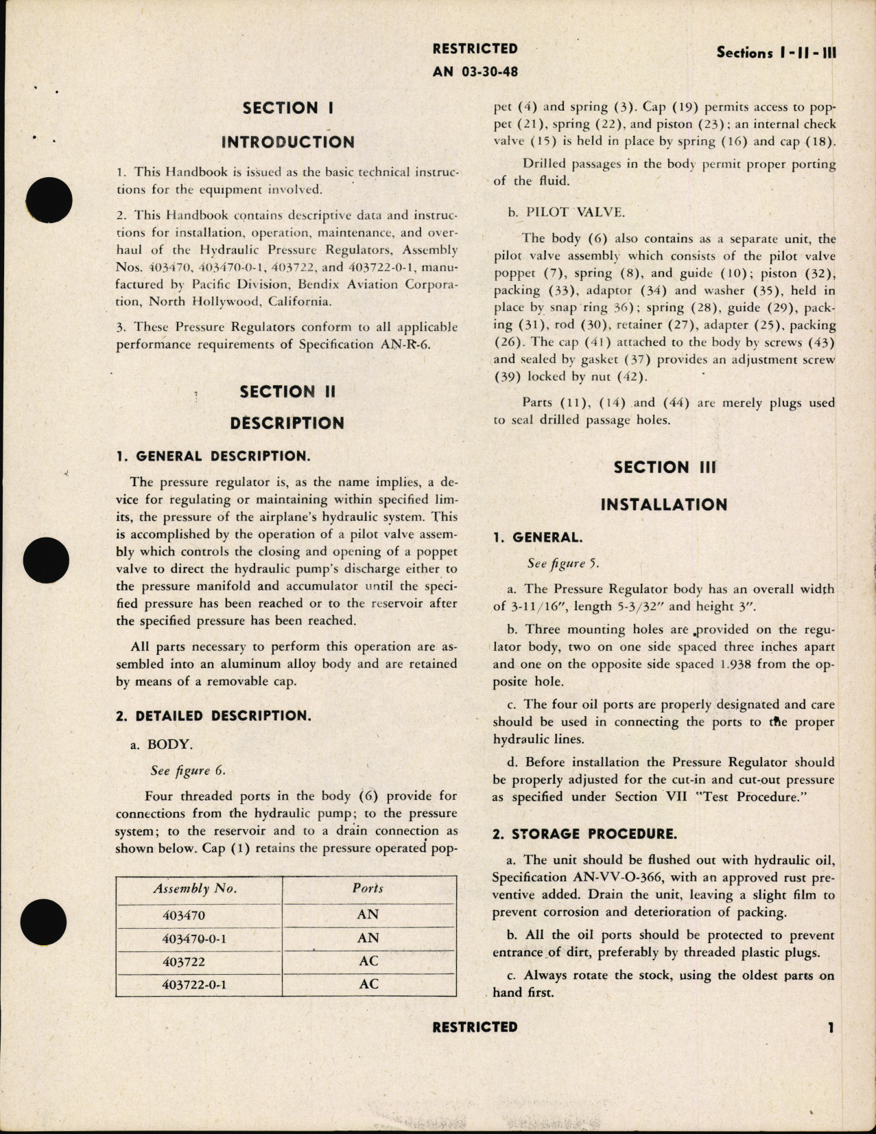 Sample page 5 from AirCorps Library document: Handbook of Instructions with Parts Catalog for Hydraulic Pressure Regulators