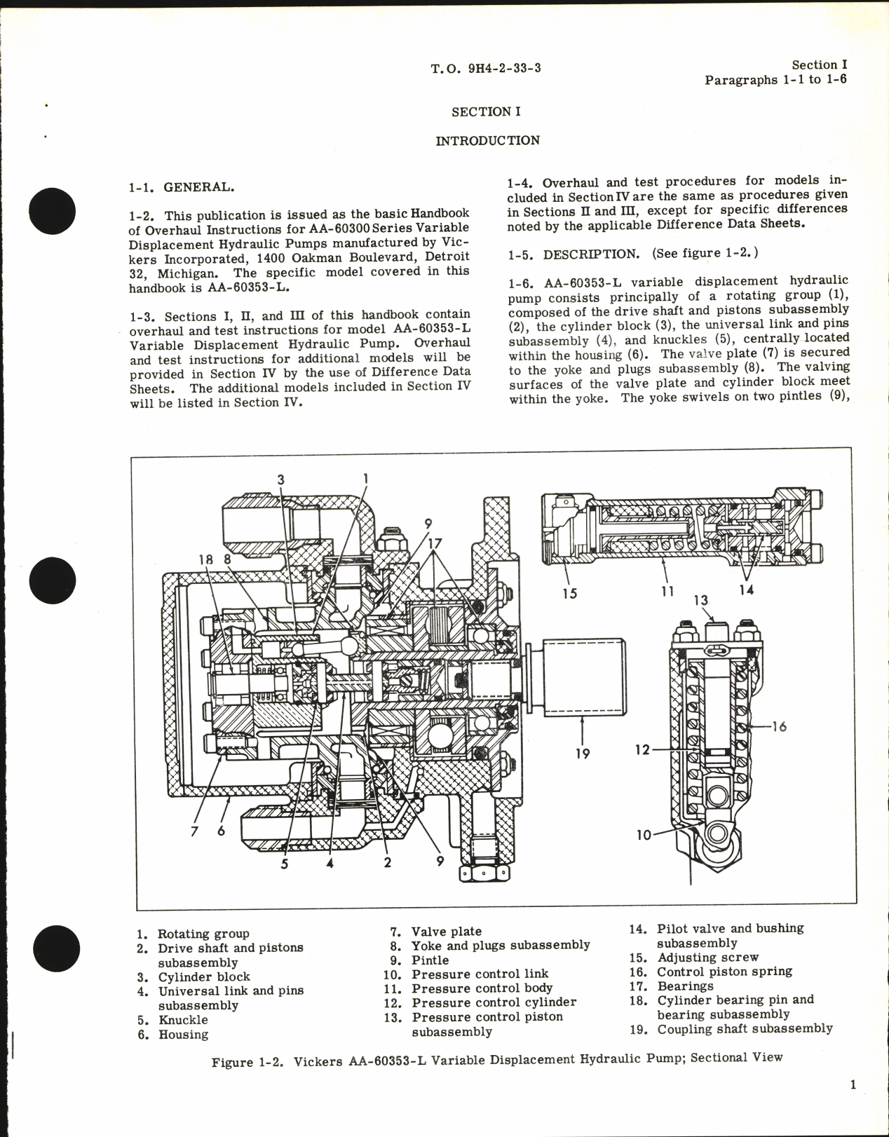 Sample page 5 from AirCorps Library document: Overhaul Instructions for Variable Displacement Hydraulic Pump AA-60300 Series