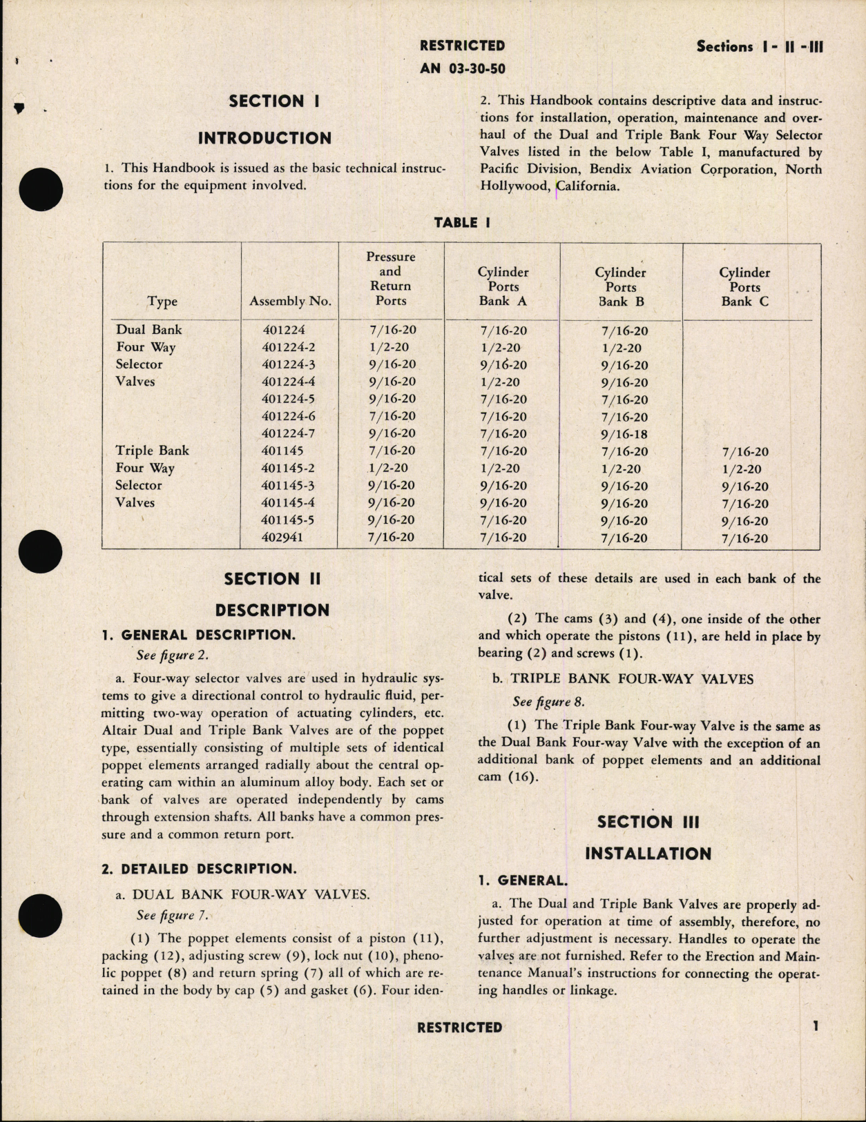 Sample page 5 from AirCorps Library document: Handbook of Instructions With Parts Catalog for Multiples Bank Four-Way Selector Valves
