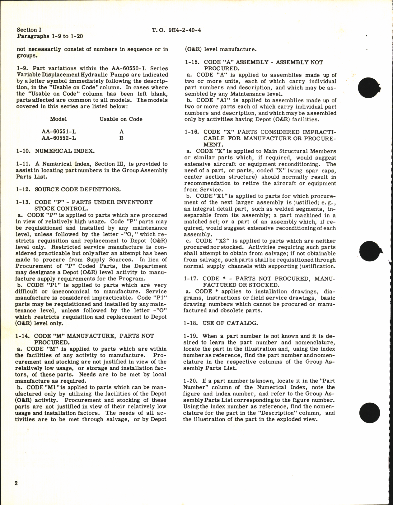 Sample page 4 from AirCorps Library document: Illustrated Parts Breakdown for Variable Displacement Hydraulic Pumps AA-60550-L Series