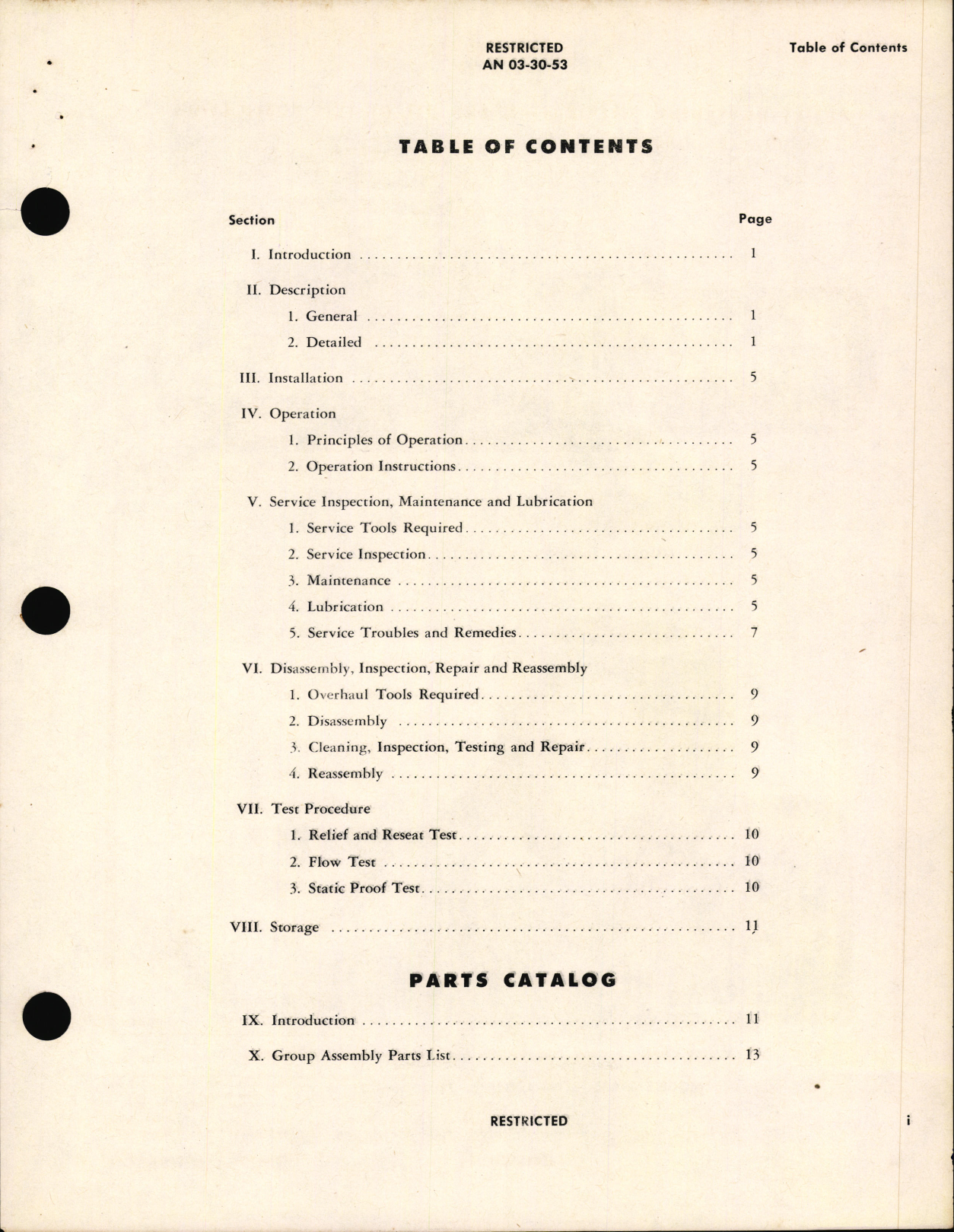 Sample page 5 from AirCorps Library document: Operation, Service and Overhaul Instructions with Parts and Catalog for Relief Valves