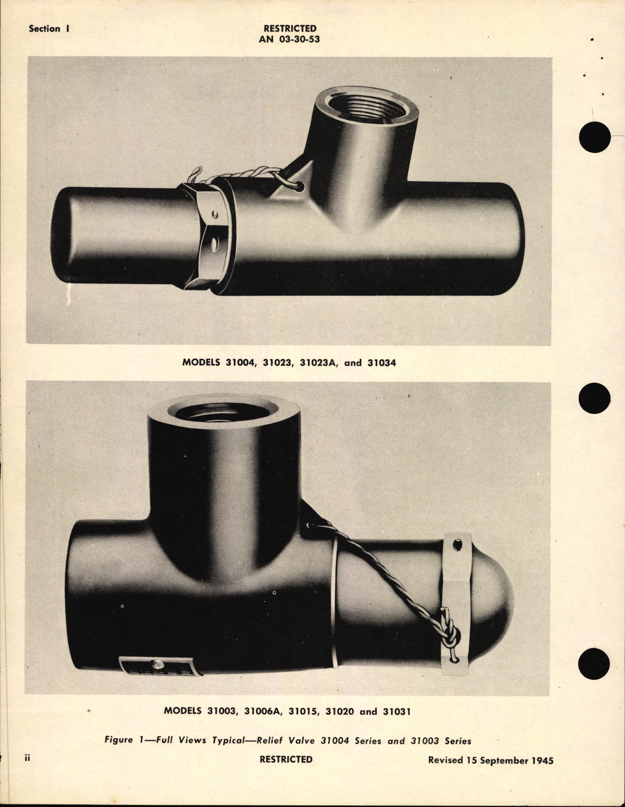 Sample page 6 from AirCorps Library document: Operation, Service and Overhaul Instructions with Parts and Catalog for Relief Valves