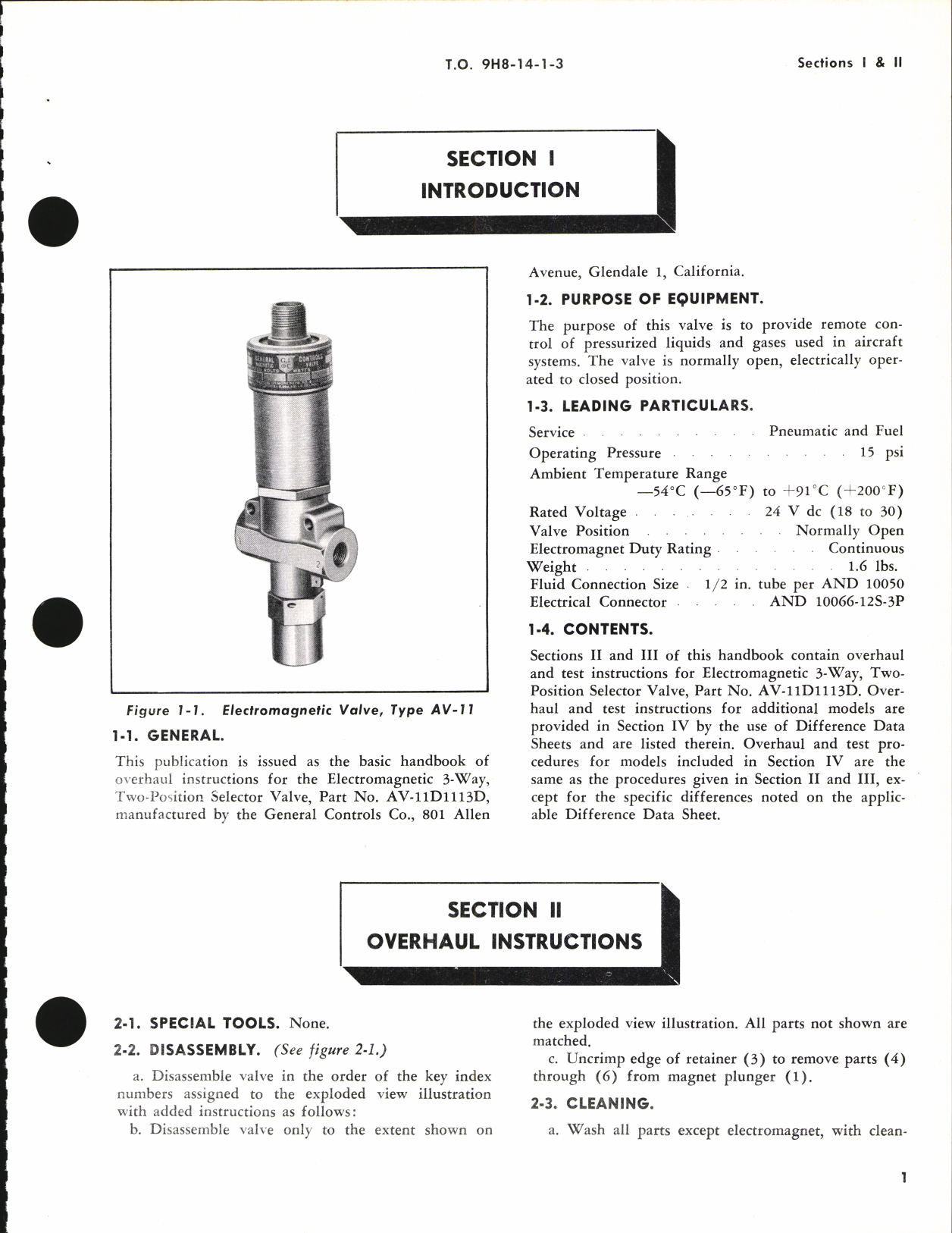 Sample page 5 from AirCorps Library document: Handbook of Overhaul Instructions for Electro Magnetic 3-way, Two Position Selector Valve