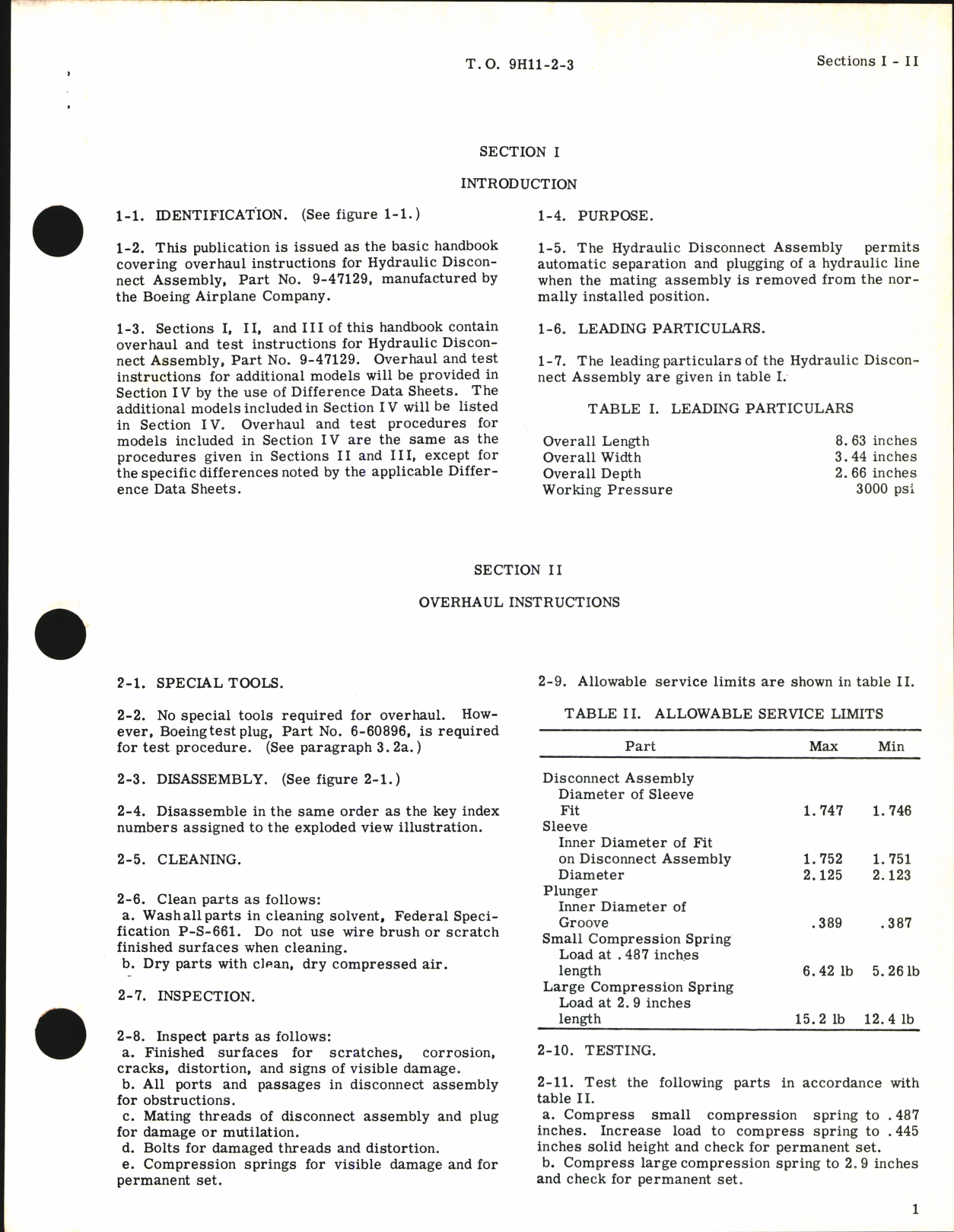 Sample page 5 from AirCorps Library document: Handbook of Overhaul Instructions for Disconnect Assembly Hydraulic Part No. 9-47129