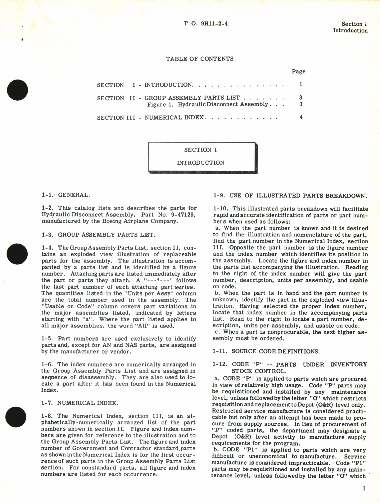 Sample page 3 from AirCorps Library document: Illustrated Parts Breakdown for Hydraulic Disconnect Assembly Part No. 9-47129