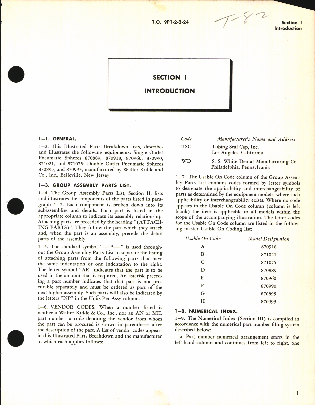 Sample page 5 from AirCorps Library document: Illustrated Parts Breakdown for Single Outlet Pneumatic Spheres and Double Outlet Pneumatic Spheres 