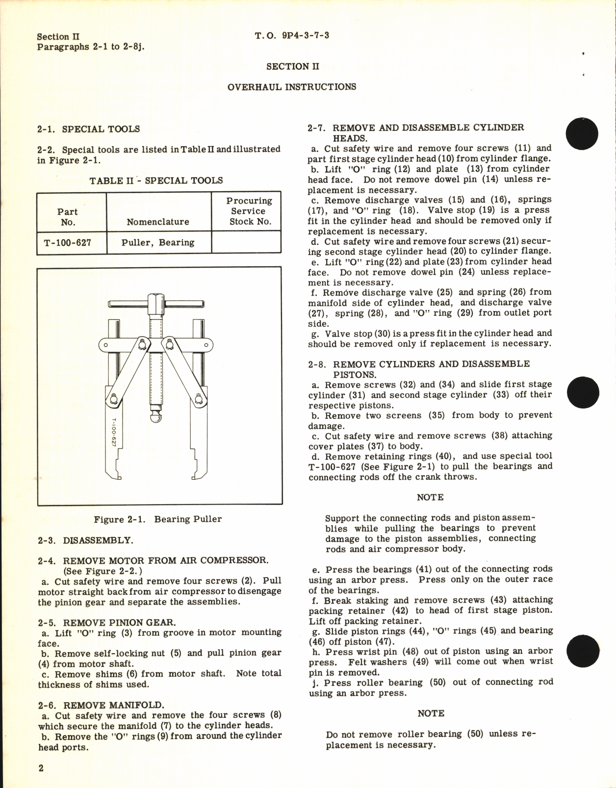 Sample page 6 from AirCorps Library document: Handbook of Instructions for Air Compressor Model 100-627-2