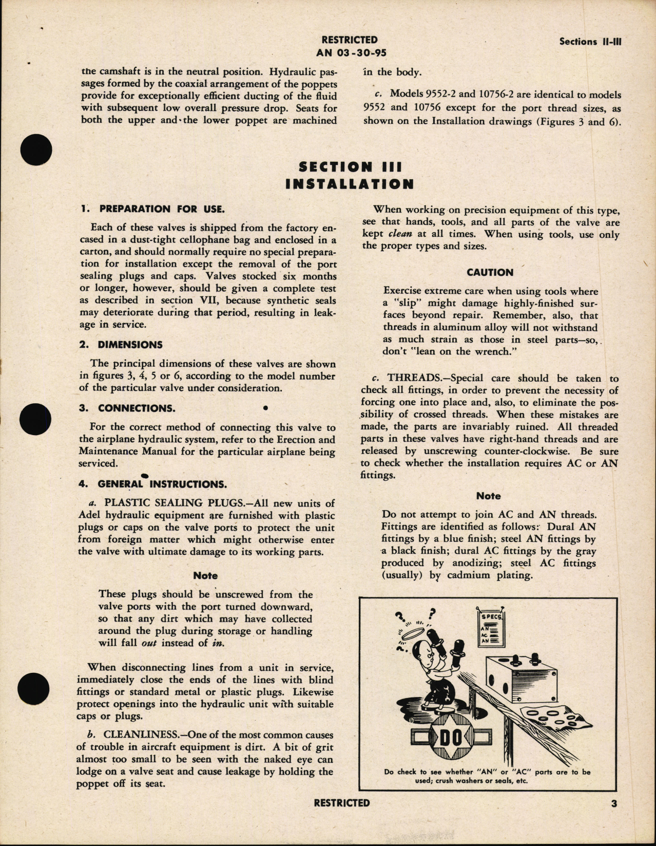 Sample page 7 from AirCorps Library document: Handbook of Instructions with Parts Catalog for Dural Seat Singly Hydraulic Selector Valves (3 Way)