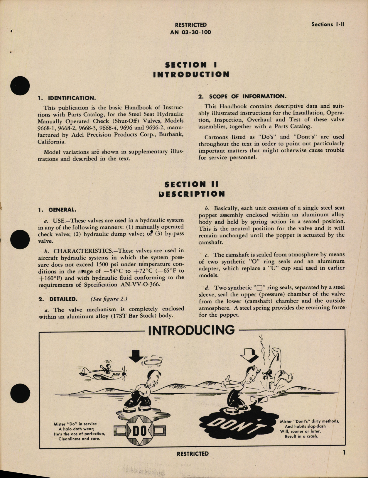 Sample page 5 from AirCorps Library document: Handbook of Instructions with Parts Catalog for Steel Seat Hydraulic Manually Operated Check (Shut-Off) Valves 