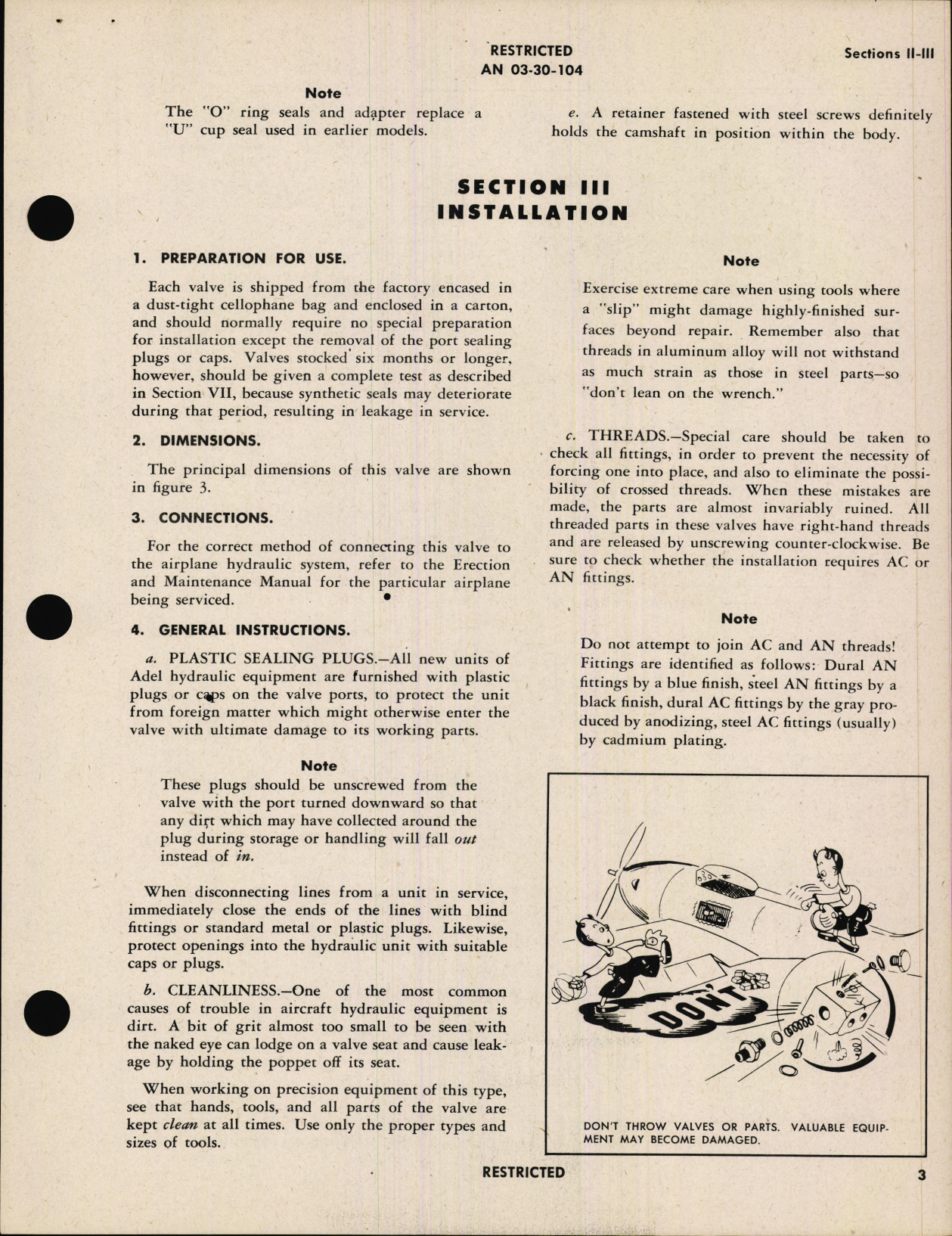 Sample page 7 from AirCorps Library document: Handbook of Instructions with Parts Catalog for Steel Seat Hydraulic Selector Valve Model 9578