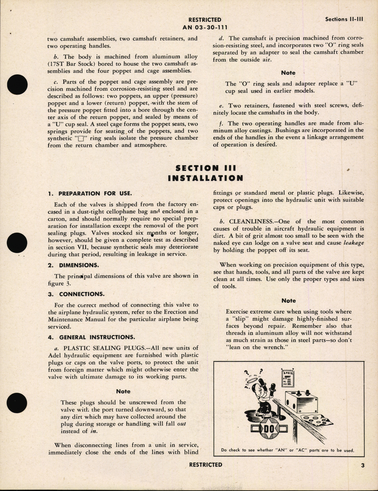 Sample page 7 from AirCorps Library document: Handbook of Instructions with Parts Catalog for Steel Seat Hydraulic Selector Valves