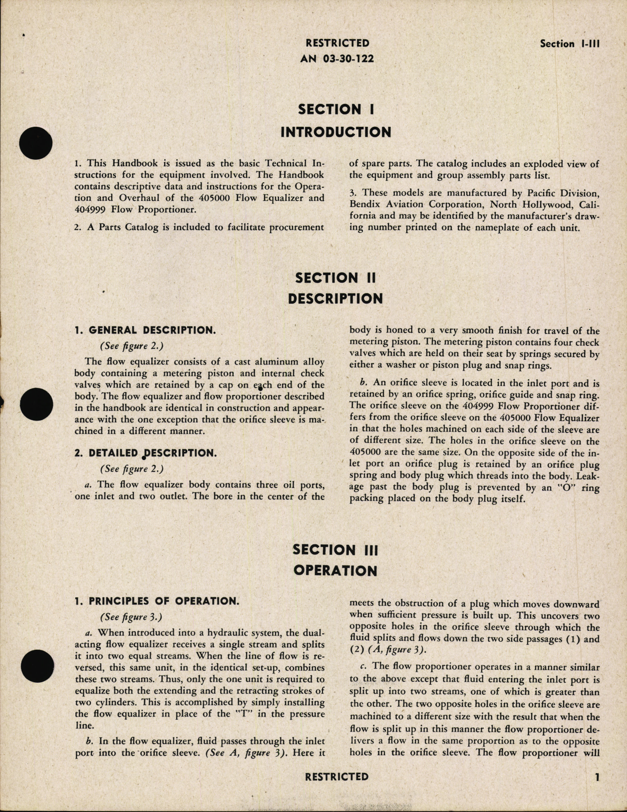 Sample page 5 from AirCorps Library document: Handbook of Overhaul Instructions with Parts Catalog for Hydraulic Flow Equalizer and Proportioner