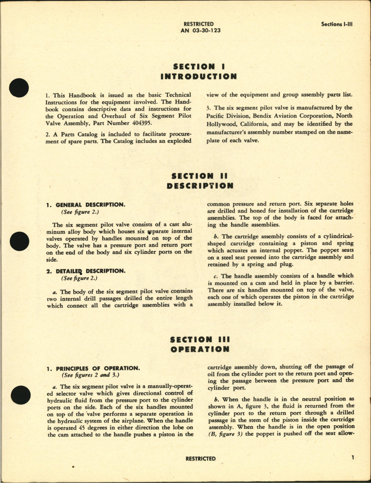 Sample page 5 from AirCorps Library document: Handbook of Overhaul Instructions with Parts Catalog for Six Segment Pilot Valve 404395