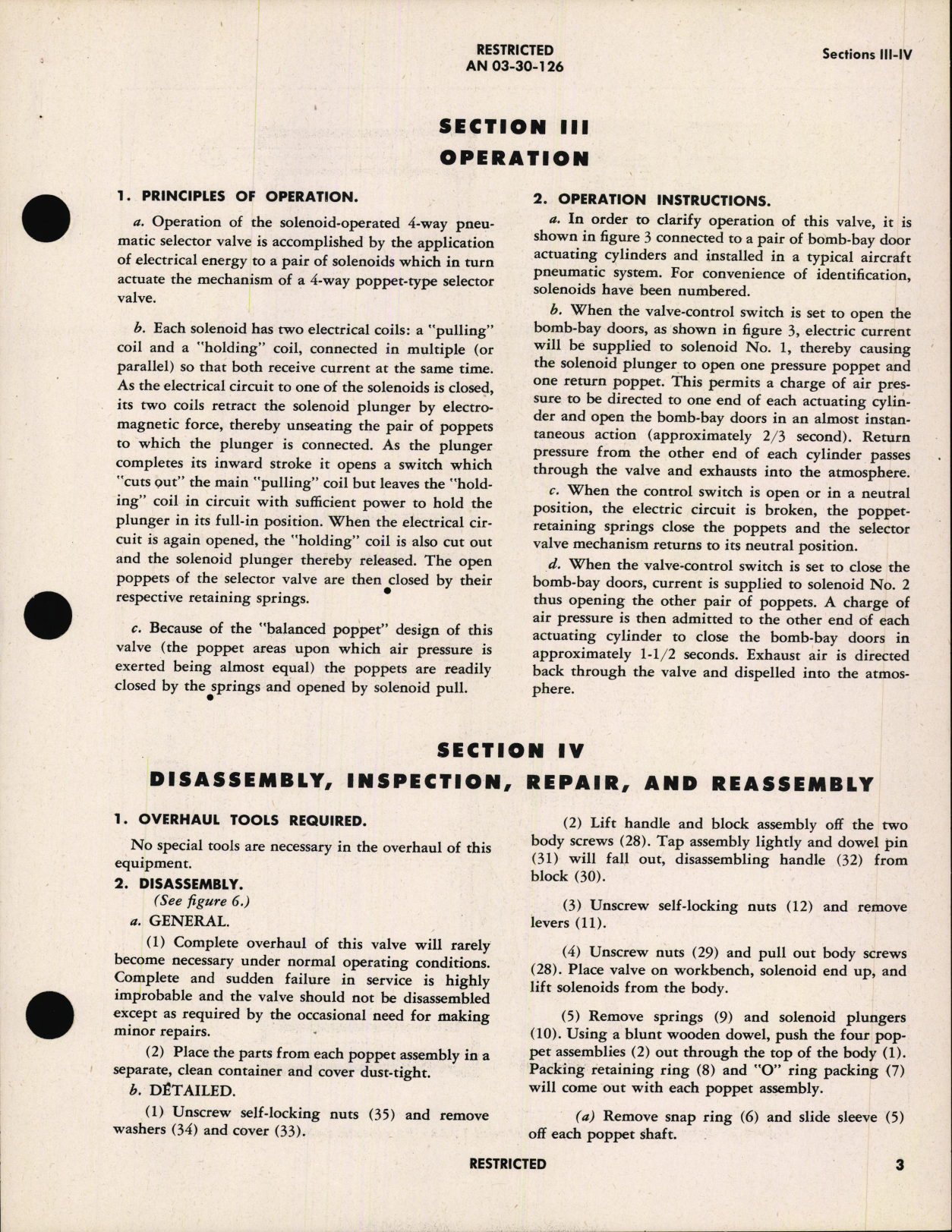 Sample page 7 from AirCorps Library document: Handbook of Overhaul Instructions with Parts Catalog for Solenoid Operated Four-Way Pneumatic Selector Valve 