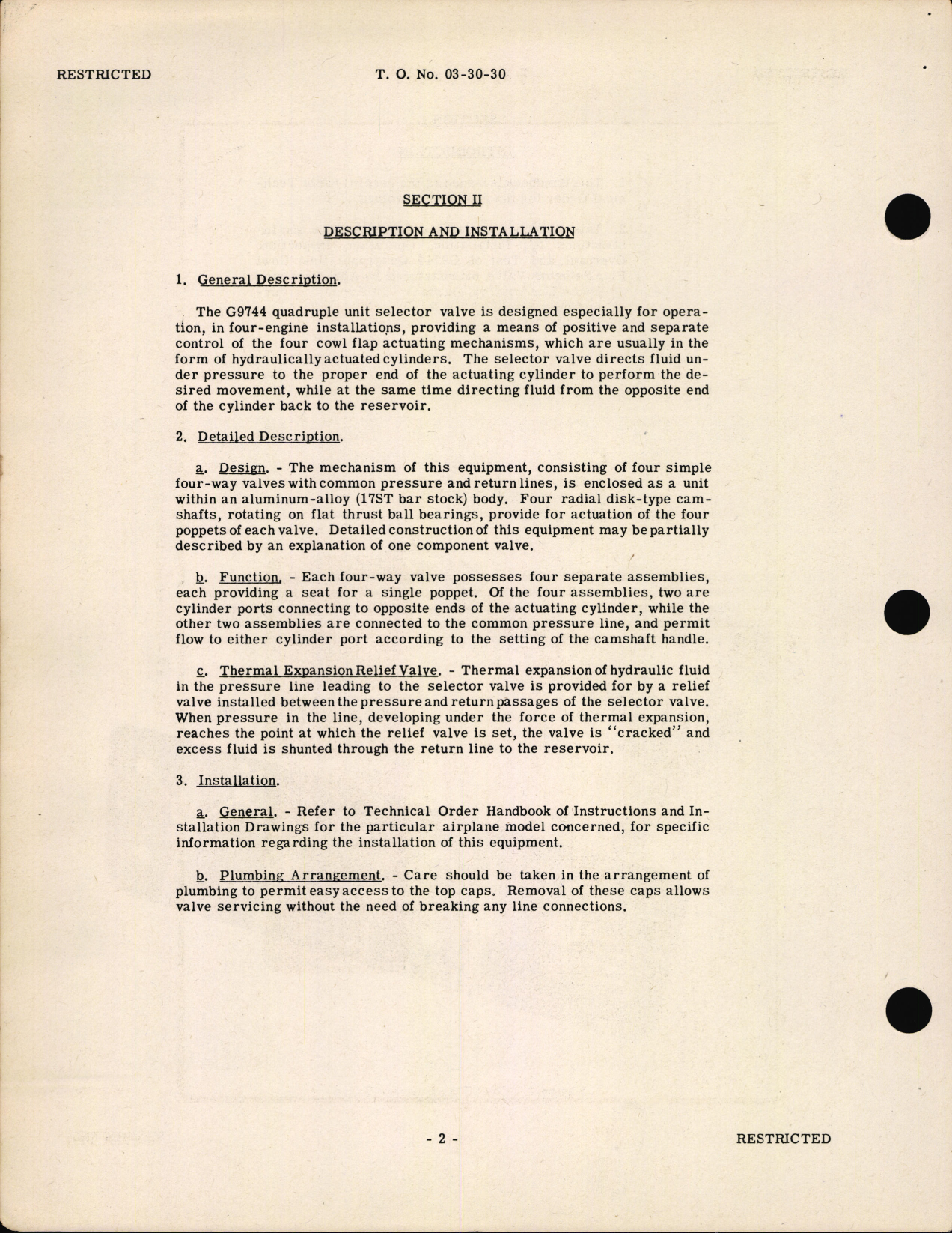 Sample page 6 from AirCorps Library document: Handbook of Instructions with Parts Catalog for G9744 Quadruple Unit Cowl Flap Selector Valve