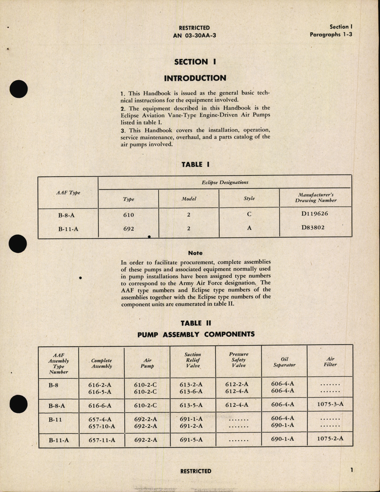 Sample page 5 from AirCorps Library document: Handbook of Instructions with Parts Catalog for Vane type Engine Driven Air Pump