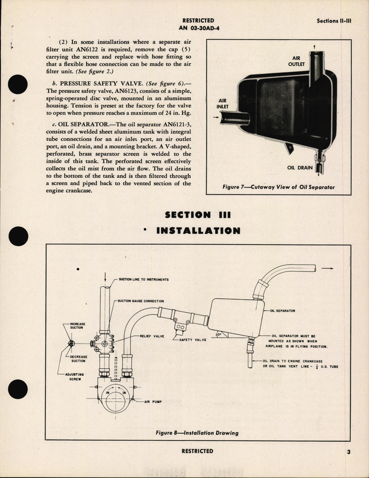 Sample page 7 from AirCorps Library document: Handbook of Instructions with Parts Catalog for Relief Valves, Safety Valve, and Oil Separator