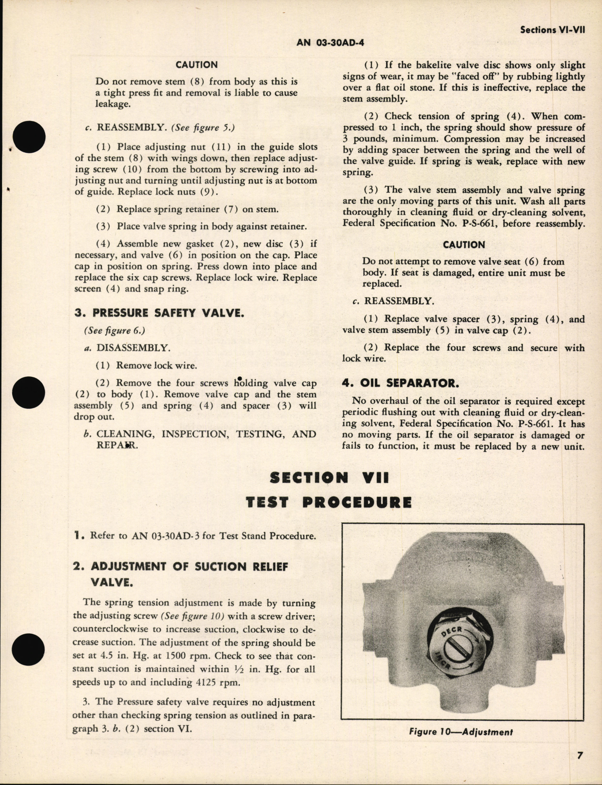 Sample page 7 from AirCorps Library document: Handbook Operation, Service, and Overhaul Instructions with Parts Catalog for Relief Valves, Safety Valve and Oil Separator 