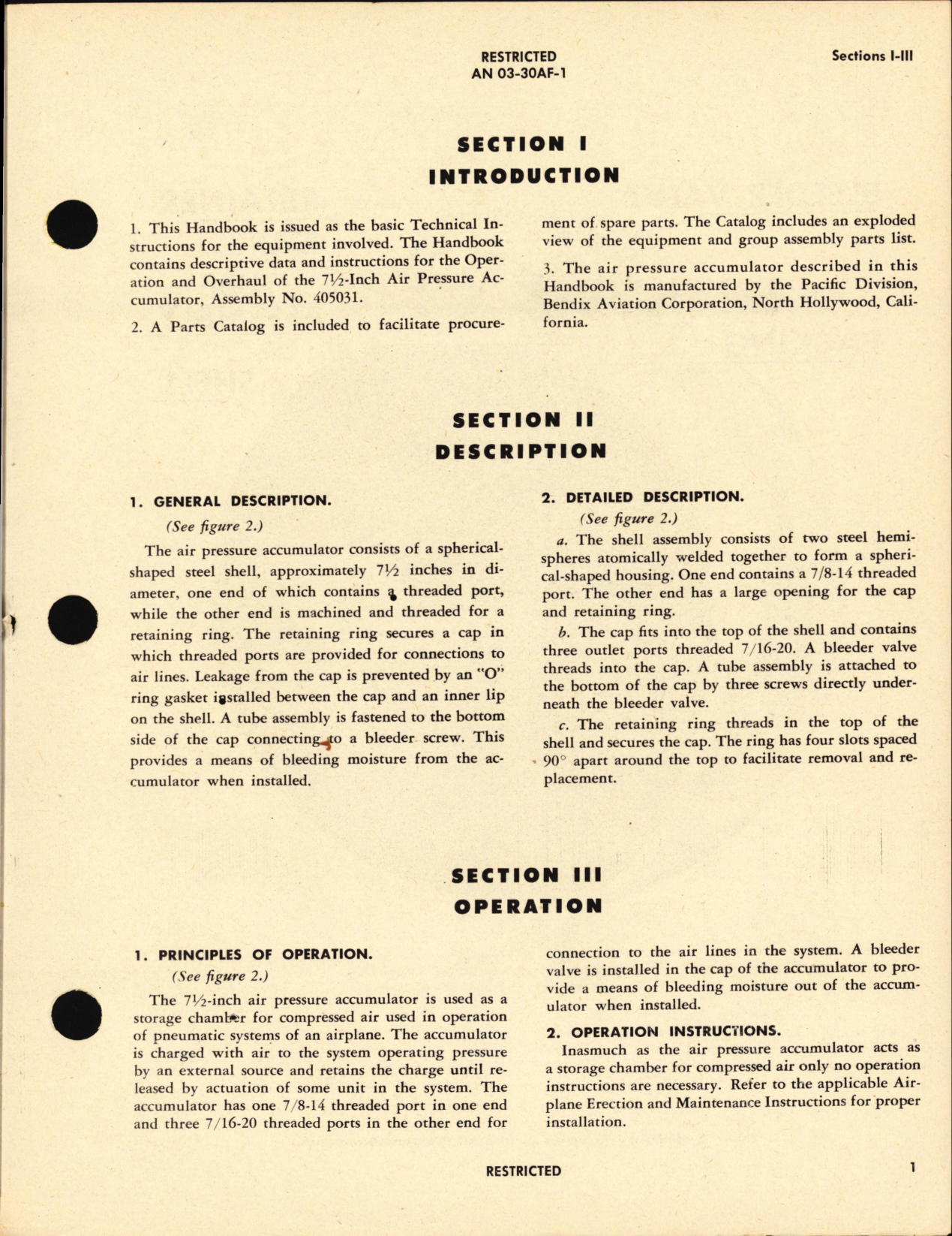 Sample page 5 from AirCorps Library document: Handbook of Overhaul Instructions with Parts Catalog for Air Pressure Accumulator NO. 405031