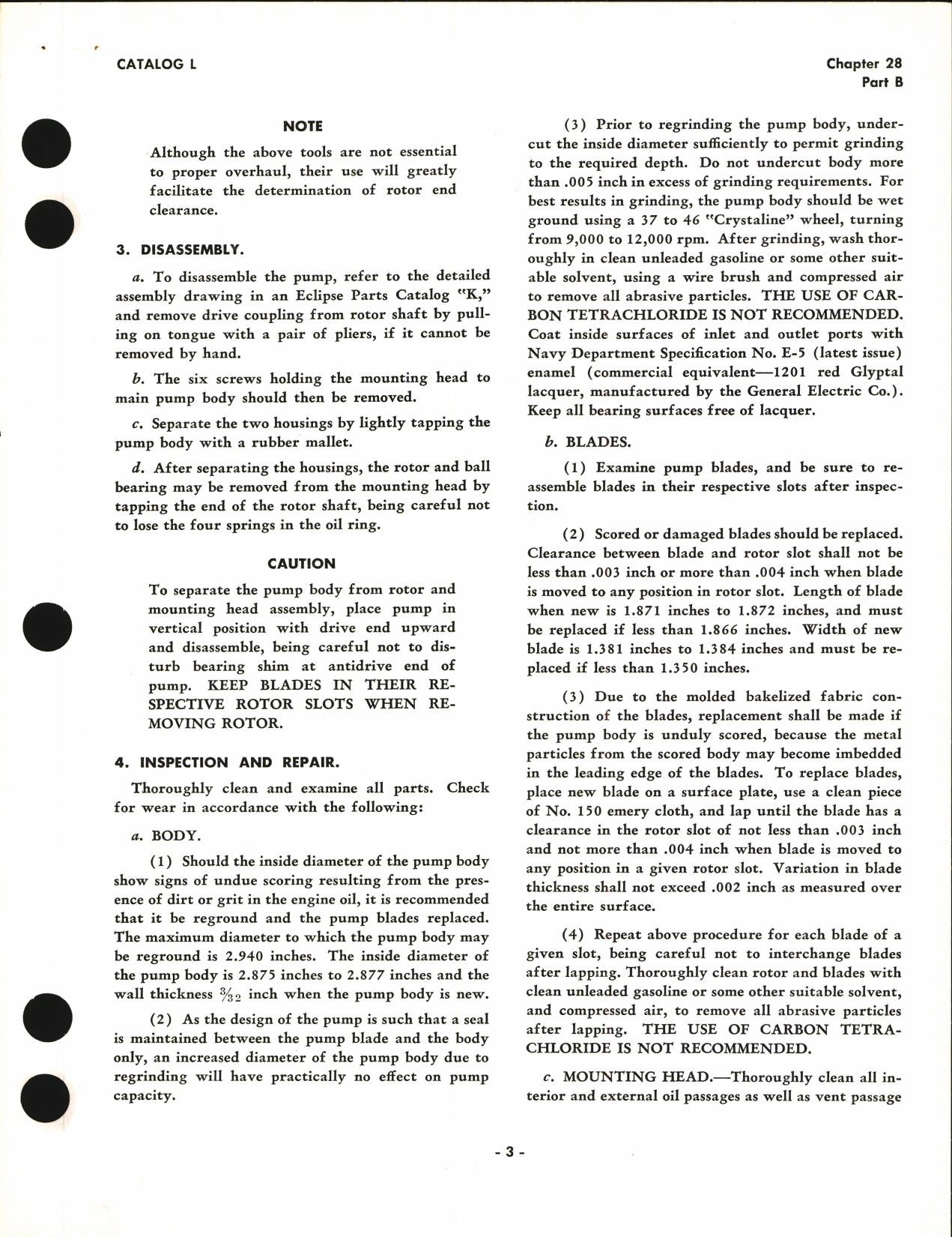 Sample page 3 from AirCorps Library document: Overhaul Instructions Eclipse Aviation Engine-Driven Air Pumps Type 548