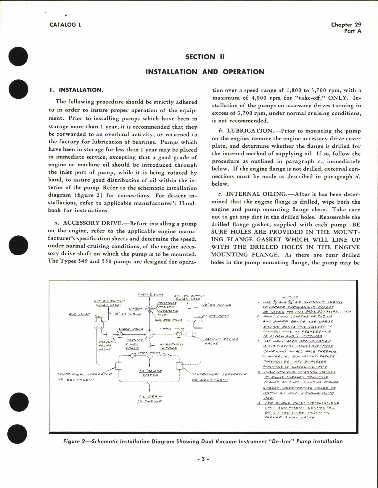 Sample page 3 from AirCorps Library document: Operating and Service Instructions  Eclipse Aviation Engine-Driven Air Pumps Types 549 and 550