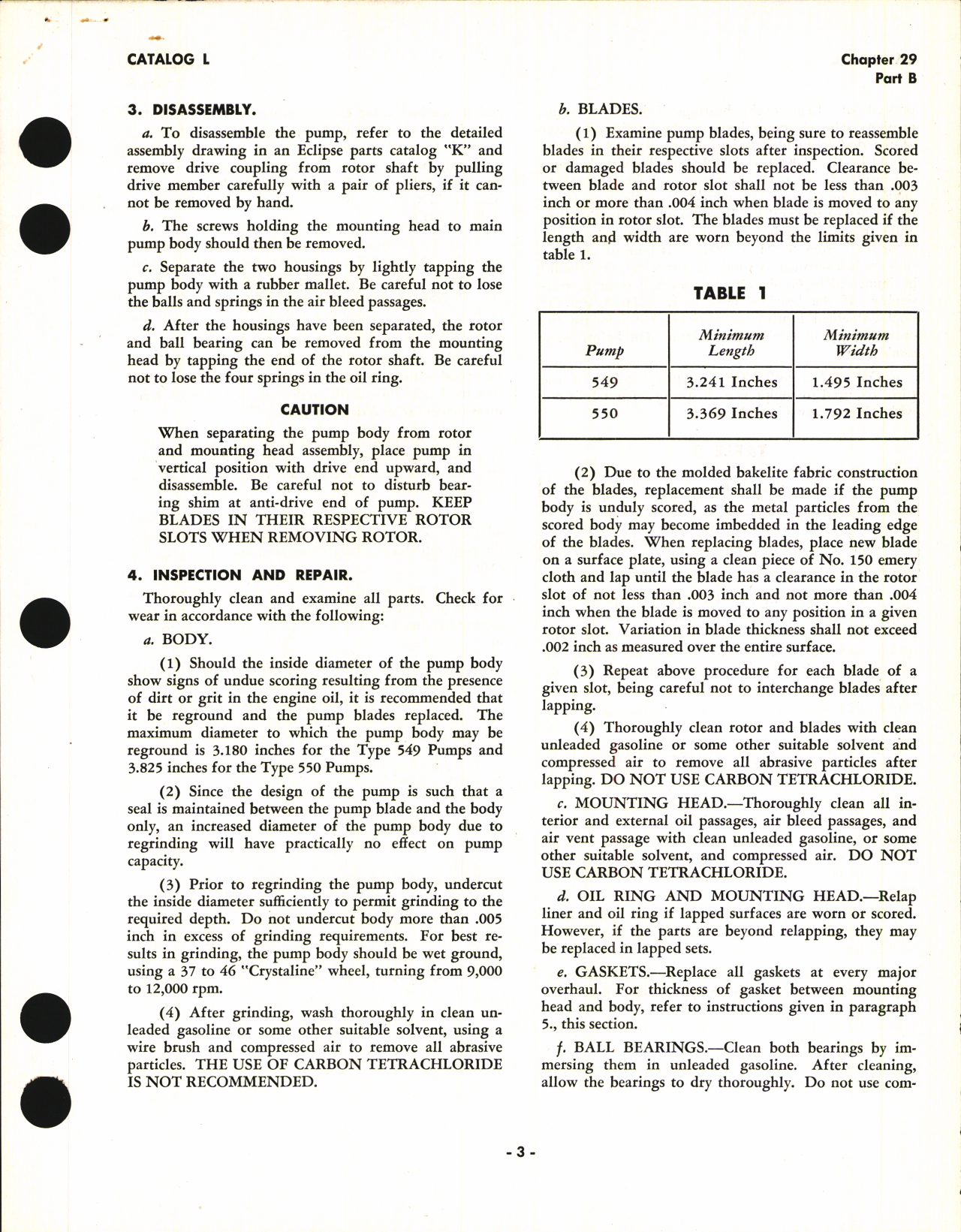 Sample page 3 from AirCorps Library document: Overhaul Instructions for Eclipse Aviation Engine-Driven Air Pumps Types 549 and 550
