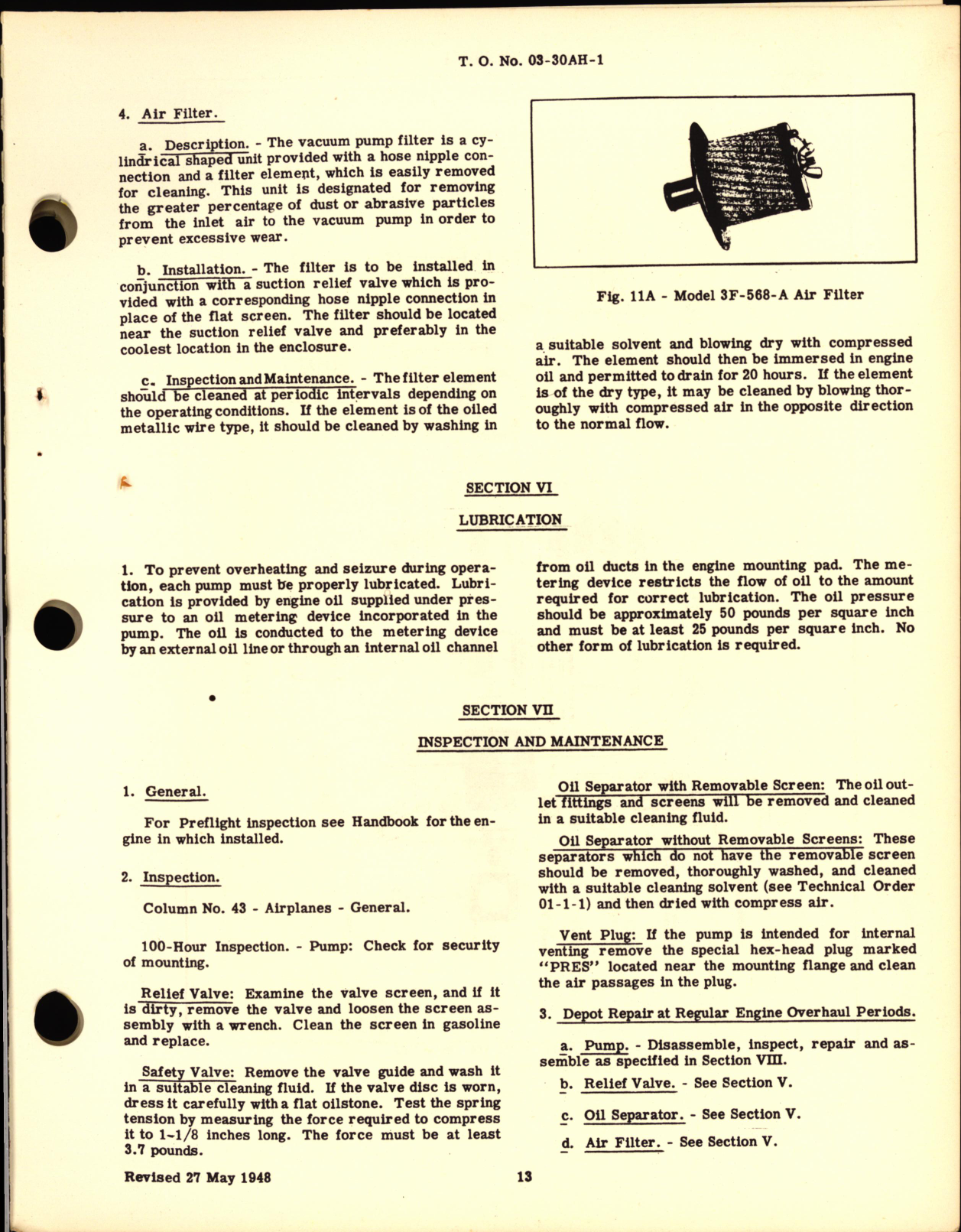 Sample page 7 from AirCorps Library document: Operation, Service and Overhaul Instructions with Parts Catalog for Engine-Driven Vacuum Pumps
