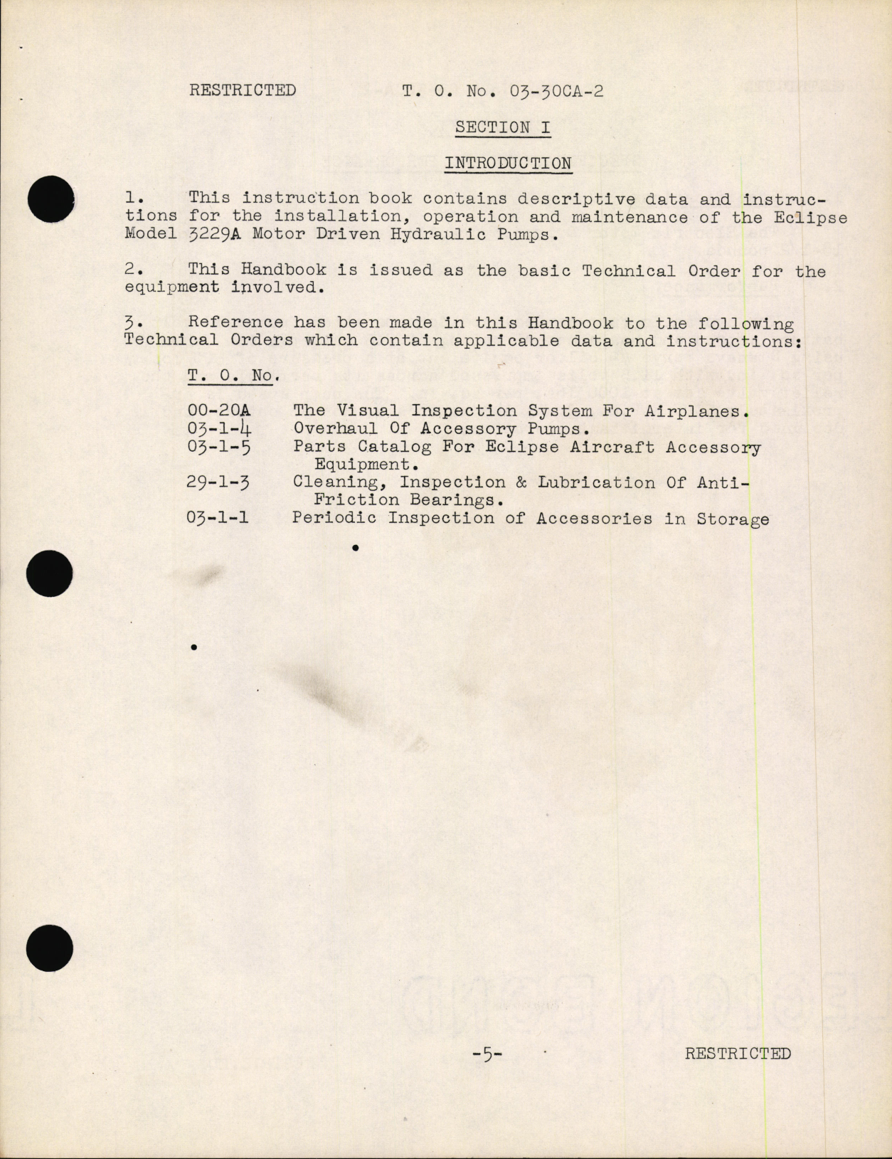 Sample page 7 from AirCorps Library document: Preliminary Handbook of Instructions for Motor-Driven Hydraulic Pumps Eclipse Model 3229A