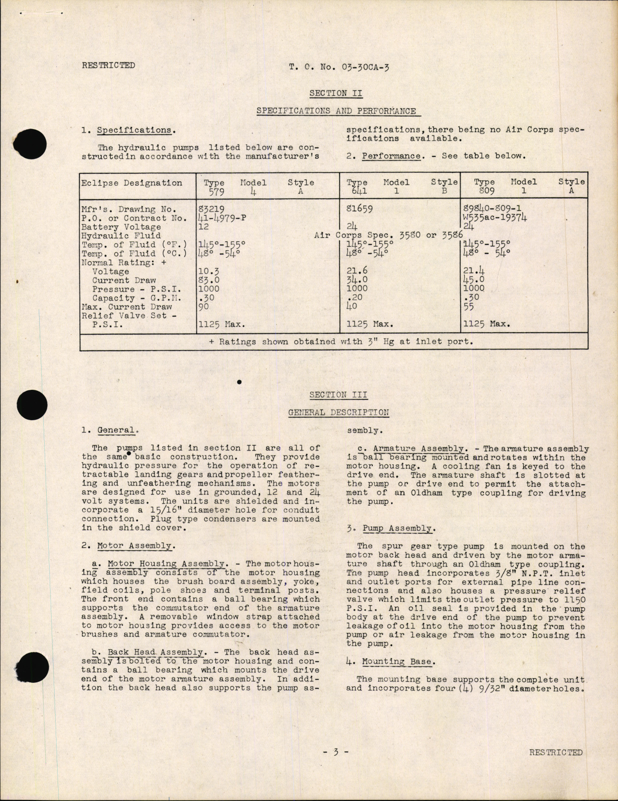 Sample page 5 from AirCorps Library document: Handbook of Instructions for Motor-Driven hydraulic Pump (Gear type)