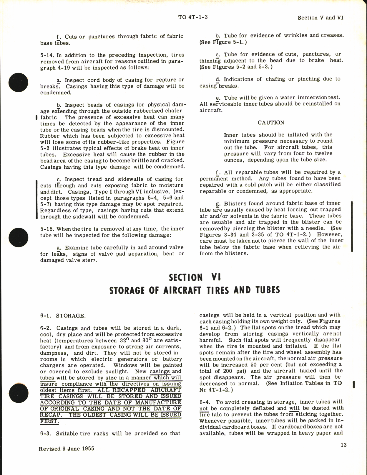 Sample page 7 from AirCorps Library document: Inspection, Maintenance, Storage, and Disposition of Aircraft Tire Casings and Inner Tubes