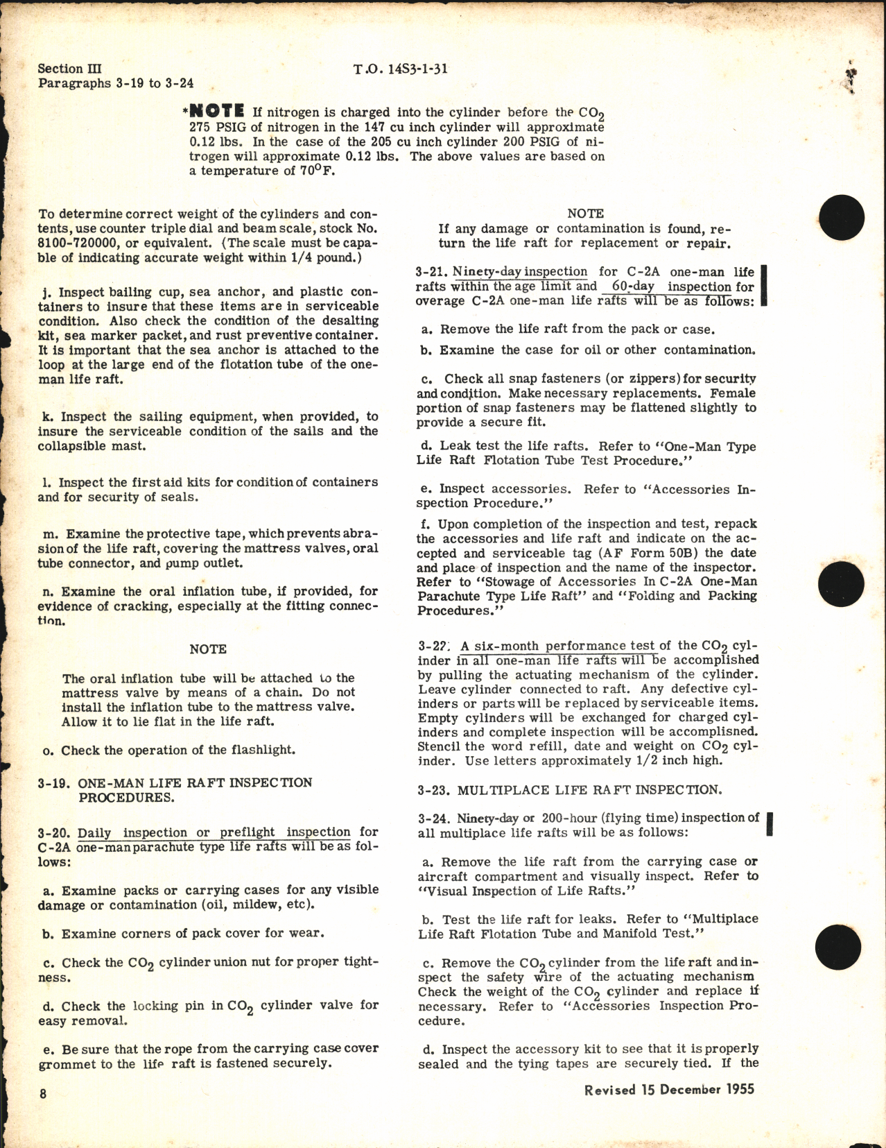 Sample page 6 from AirCorps Library document: Operation and Service Instructions with Accessory Parts List for Life Rafts
