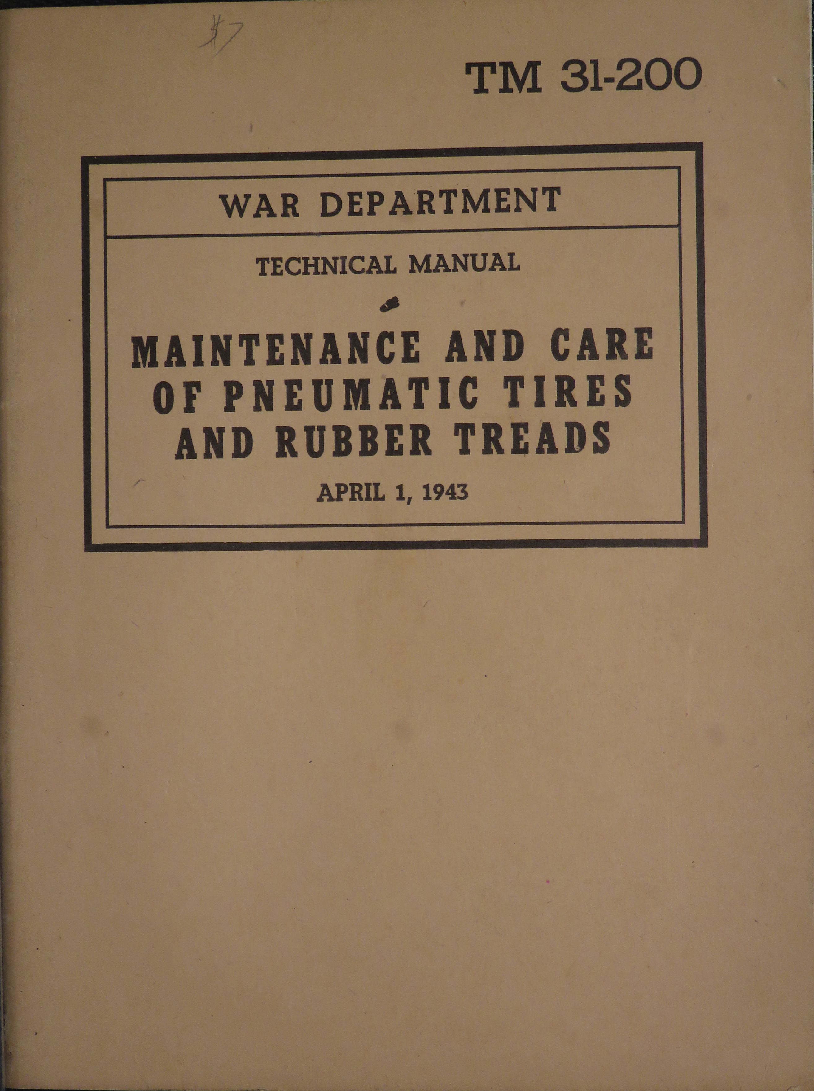 Sample page 1 from AirCorps Library document: Maintenance and Care of Pneumatic Tires and Rubber Treads