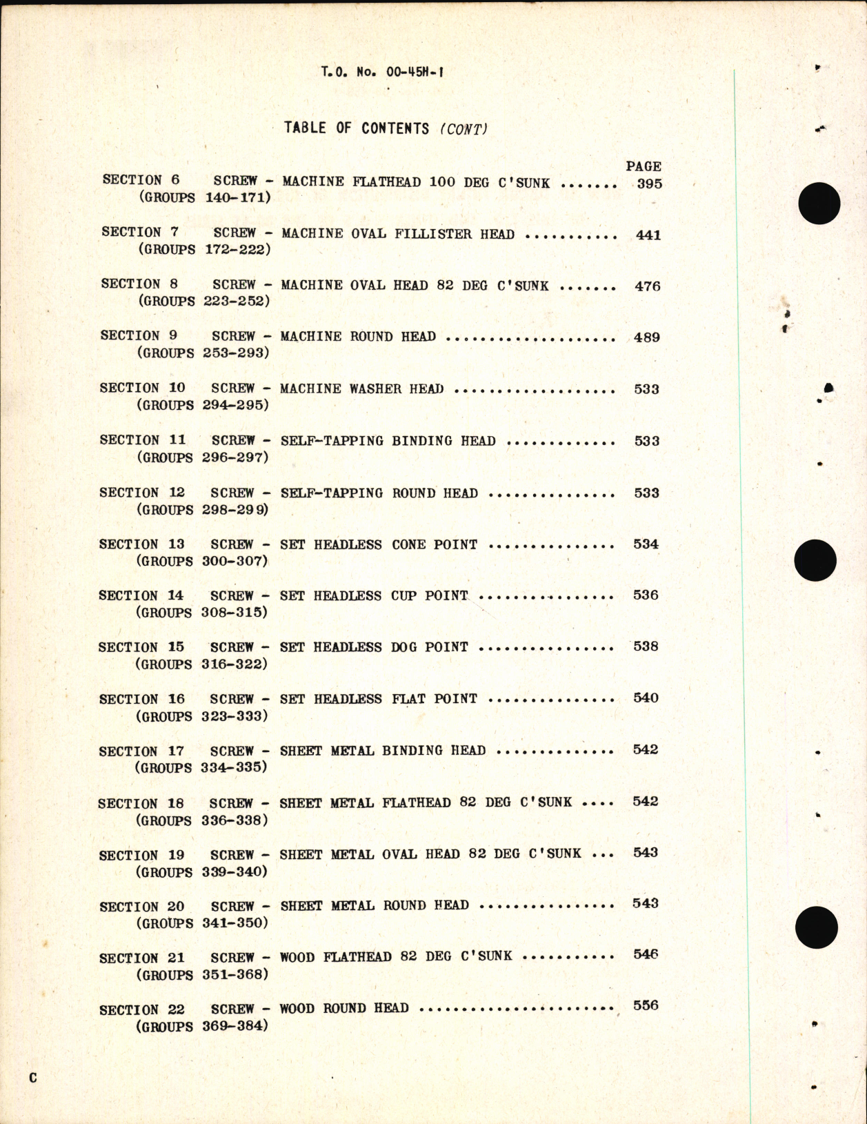 Sample page 8 from AirCorps Library document: Interchangeability Charts - Aircraft Hardware Bolts and Screws