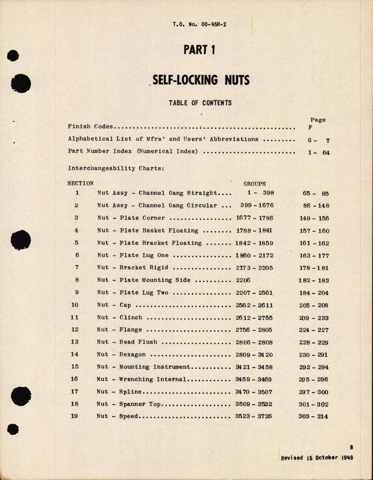 Sample page 5 from AirCorps Library document: Interchangeability Charts - Aircraft Hardware Self-Locking and Miscellaneous Nuts