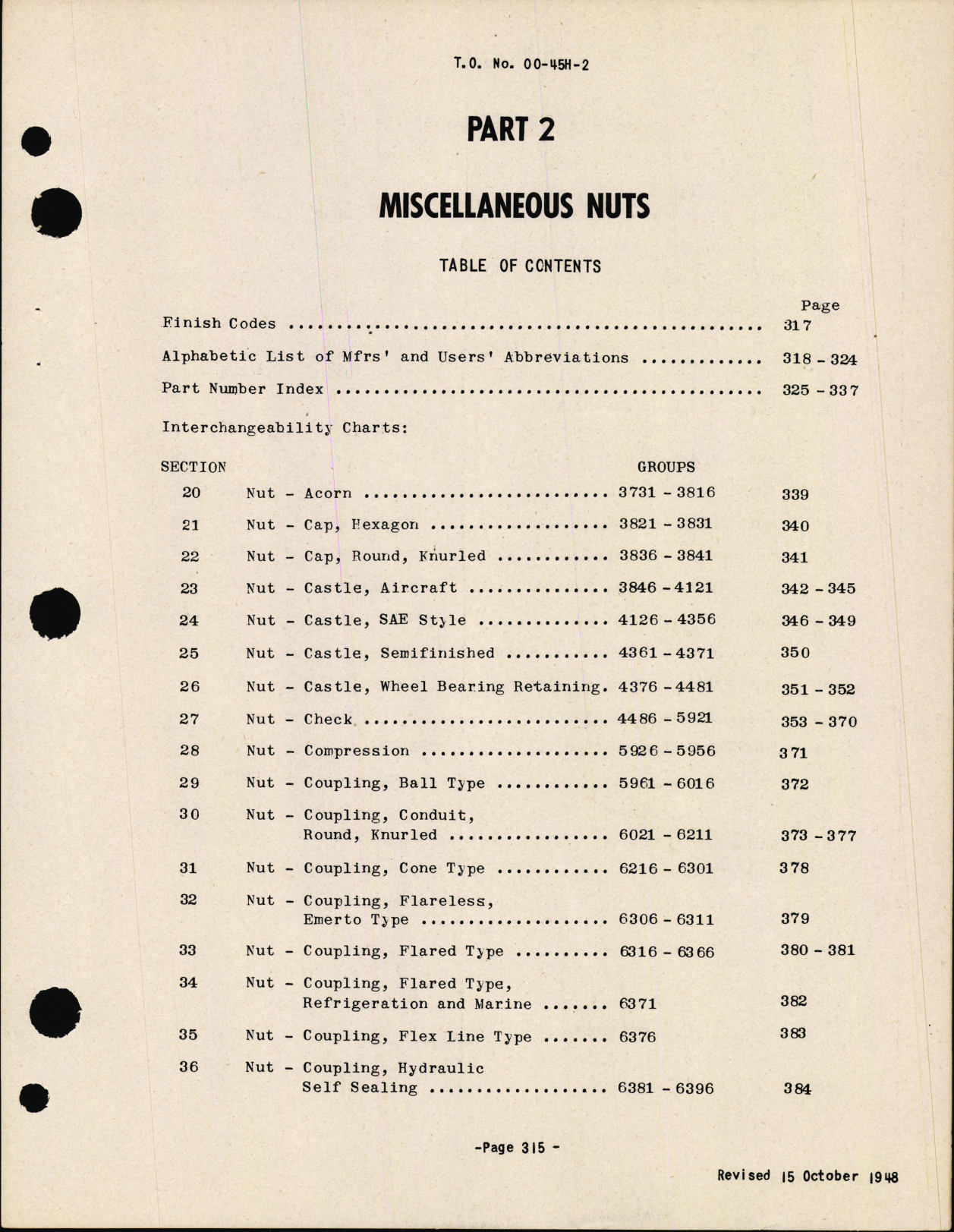 Sample page 7 from AirCorps Library document: Interchangeability Charts - Aircraft Hardware Self-Locking and Miscellaneous Nuts