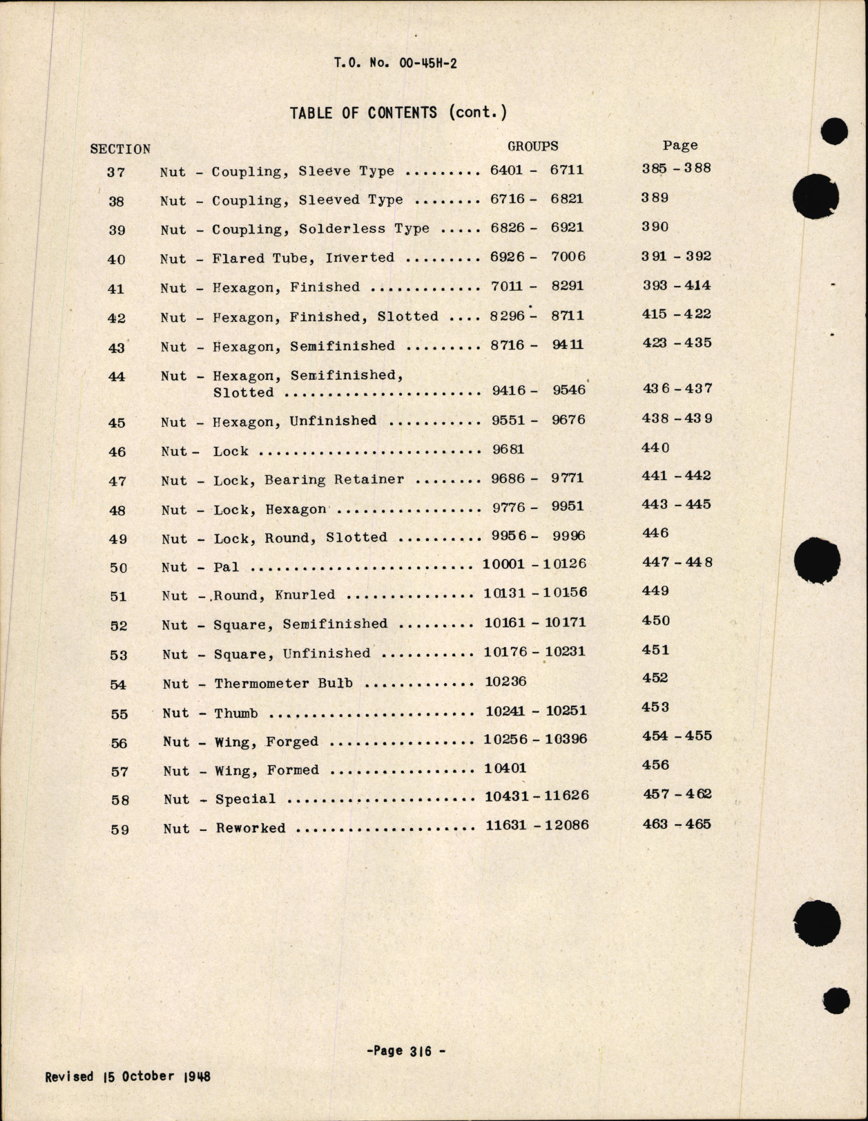 Sample page 8 from AirCorps Library document: Interchangeability Charts - Aircraft Hardware Self-Locking and Miscellaneous Nuts