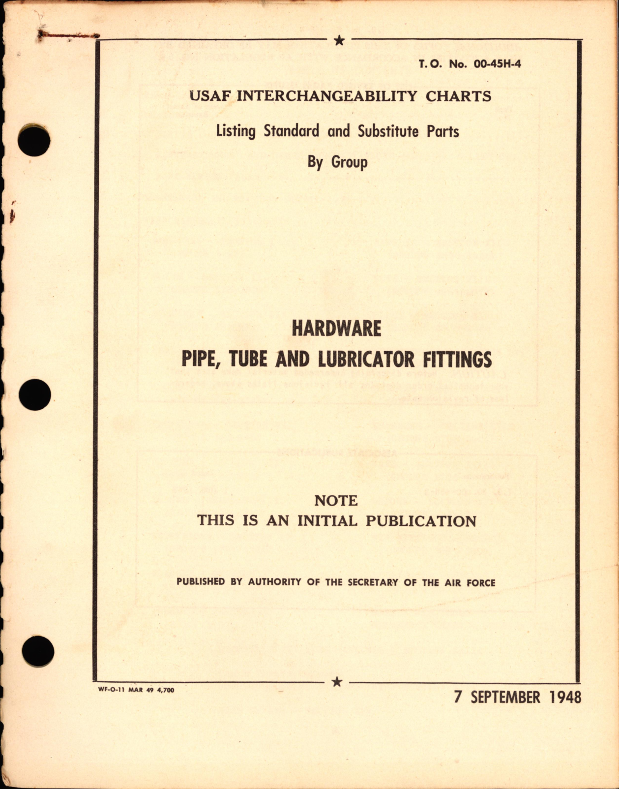 Sample page 1 from AirCorps Library document: Interchangeability Charts - Aircraft Hardware Pipe, Tube, and Lubricator Fittings