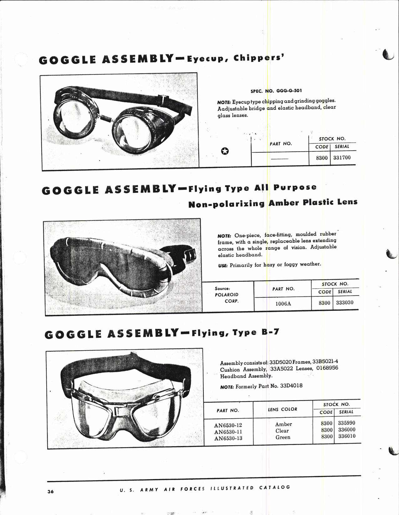 Sample page 54 from AirCorps Library document: Illustrated Catalog for Clothing, Parachutes, Equipment and Supplies Class 13