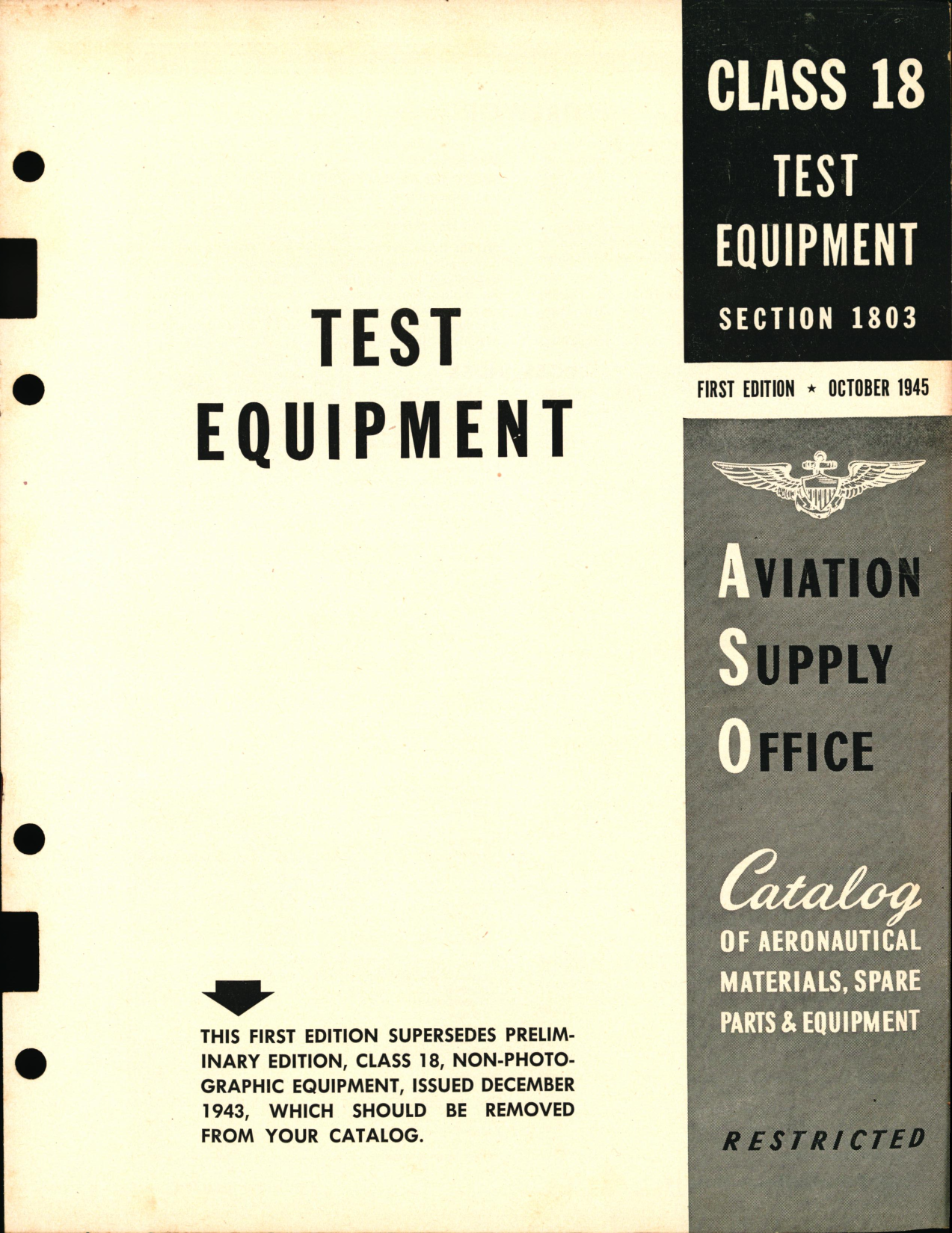 Sample page 1 from AirCorps Library document: Test Equipment