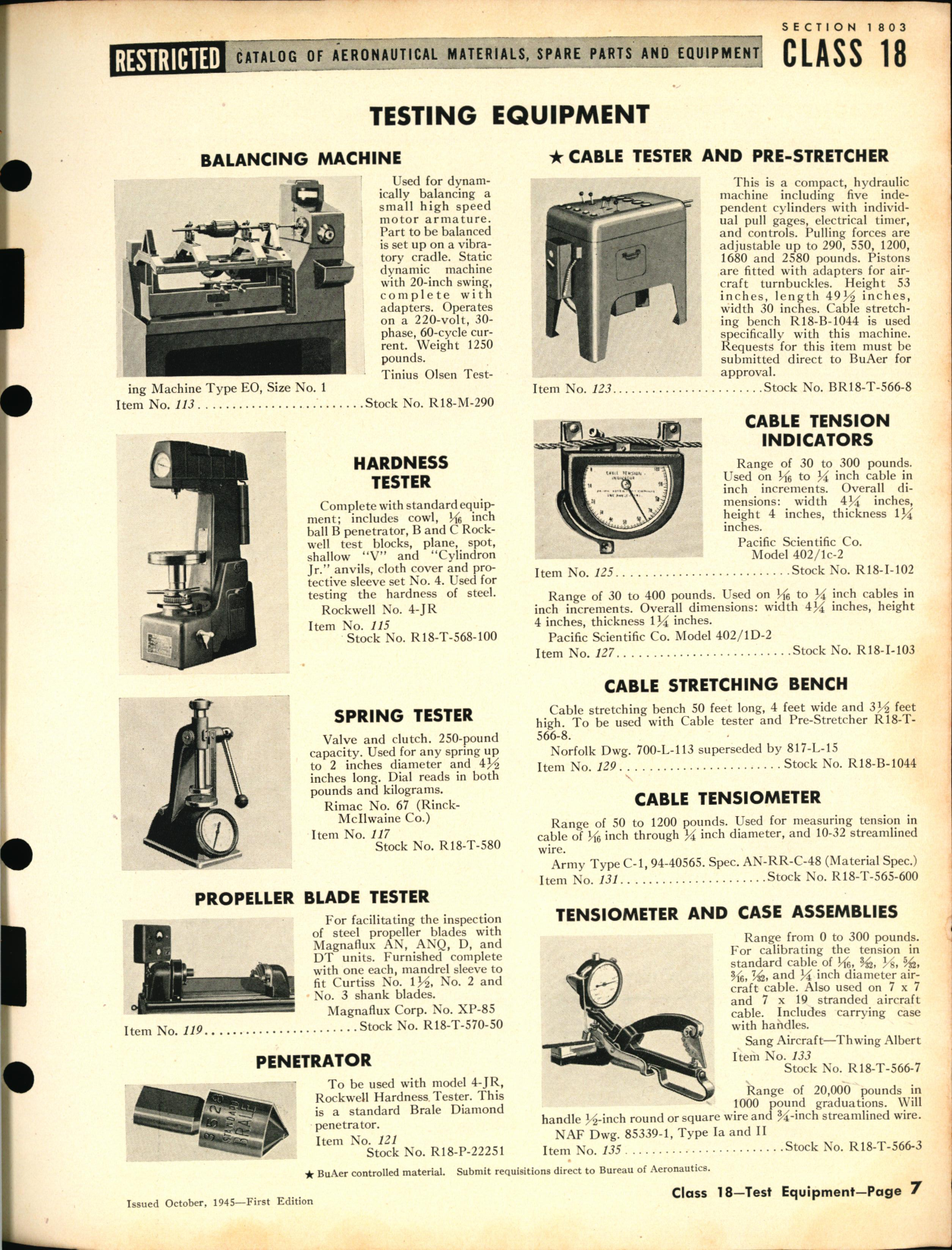 Sample page 7 from AirCorps Library document: Test Equipment