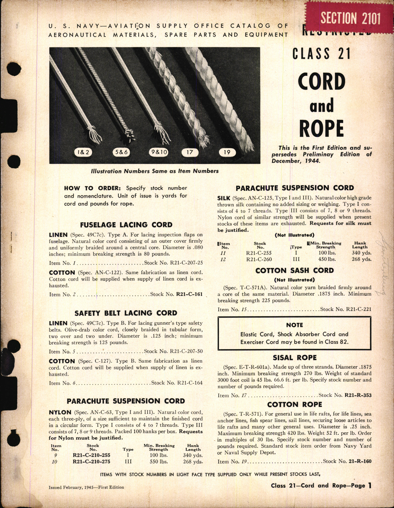 Sample page 1 from AirCorps Library document: Cord and Rope